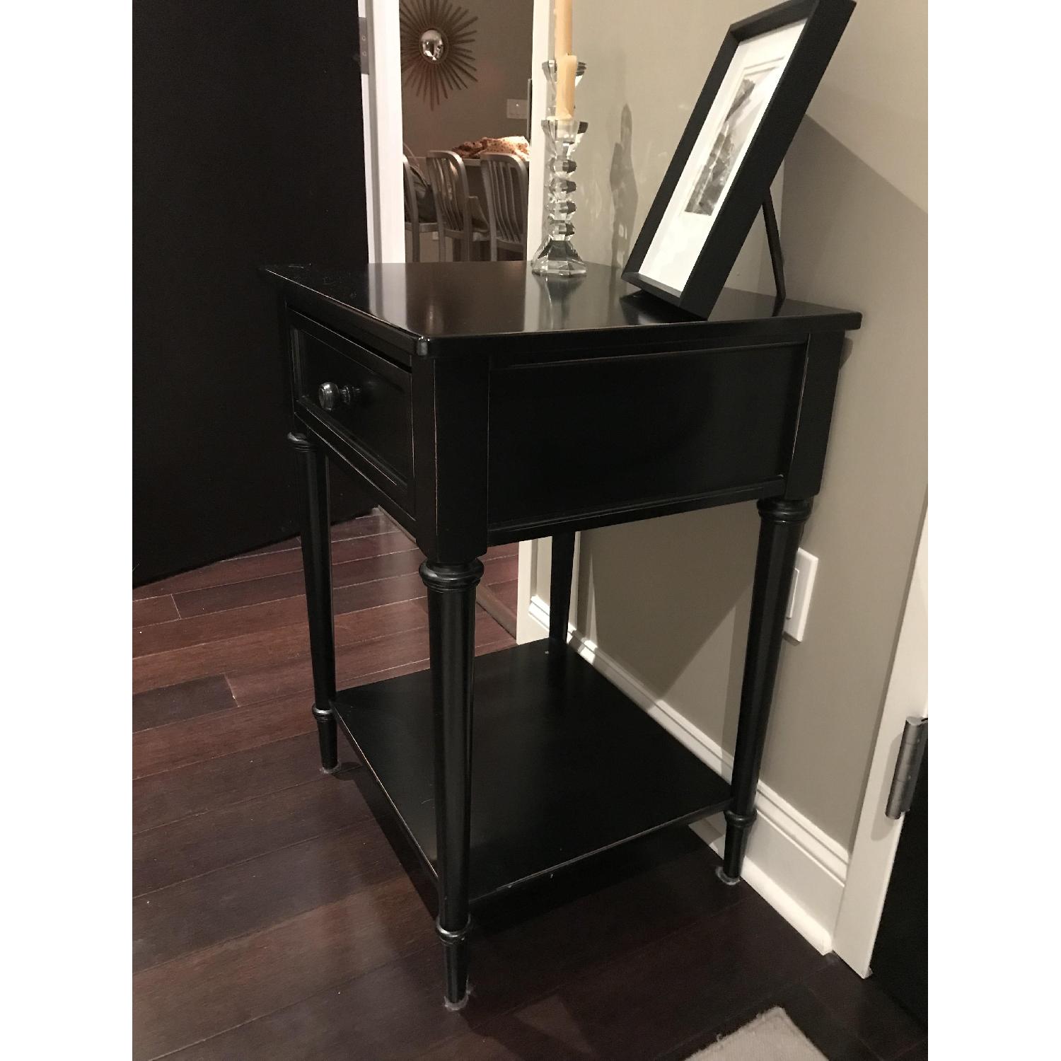 Crate & Barrel Bedside Table w/ 1 Drawer & Shelf - image-2
