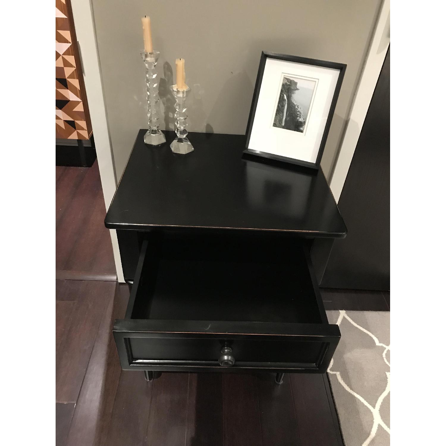 Crate & Barrel Bedside Table w/ 1 Drawer & Shelf - image-3