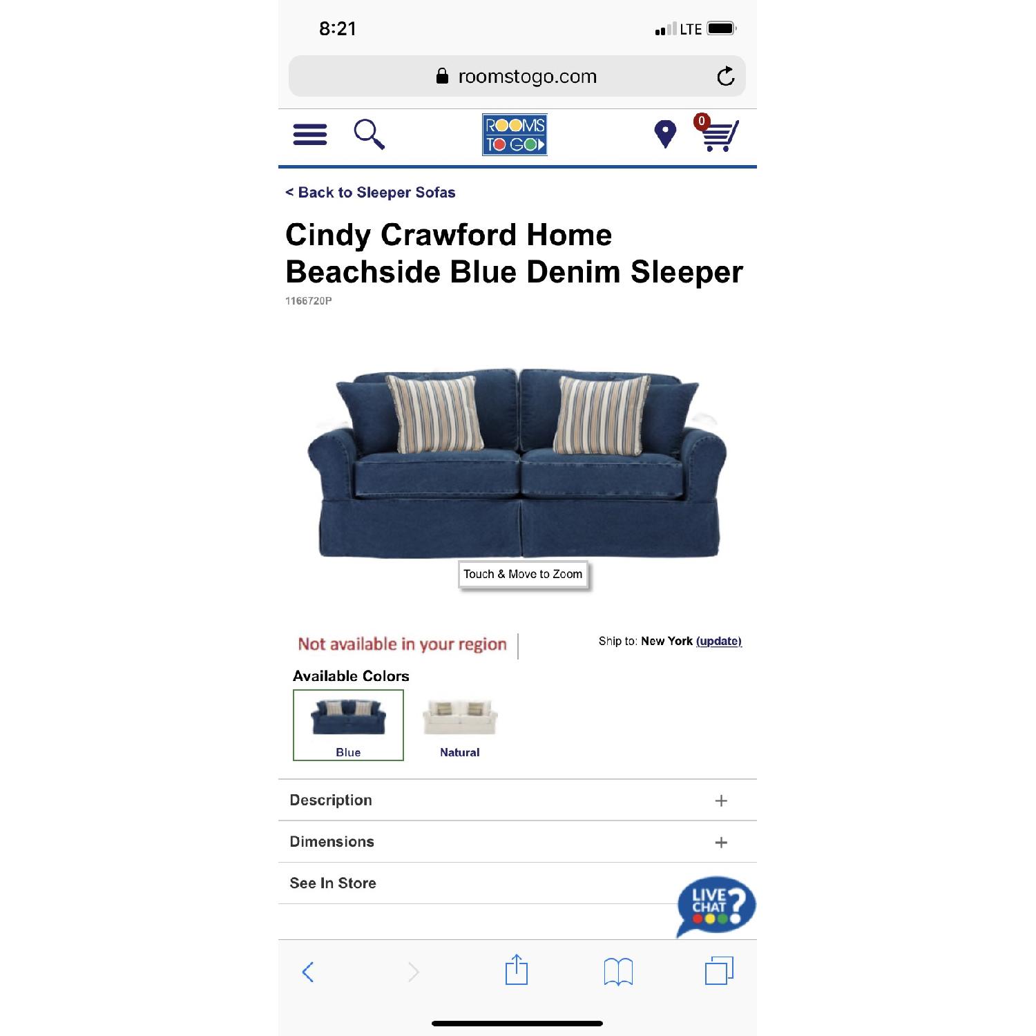 Rooms To Go Cindy Crawford Denim Queen Sleeper Sofa Aptdeco