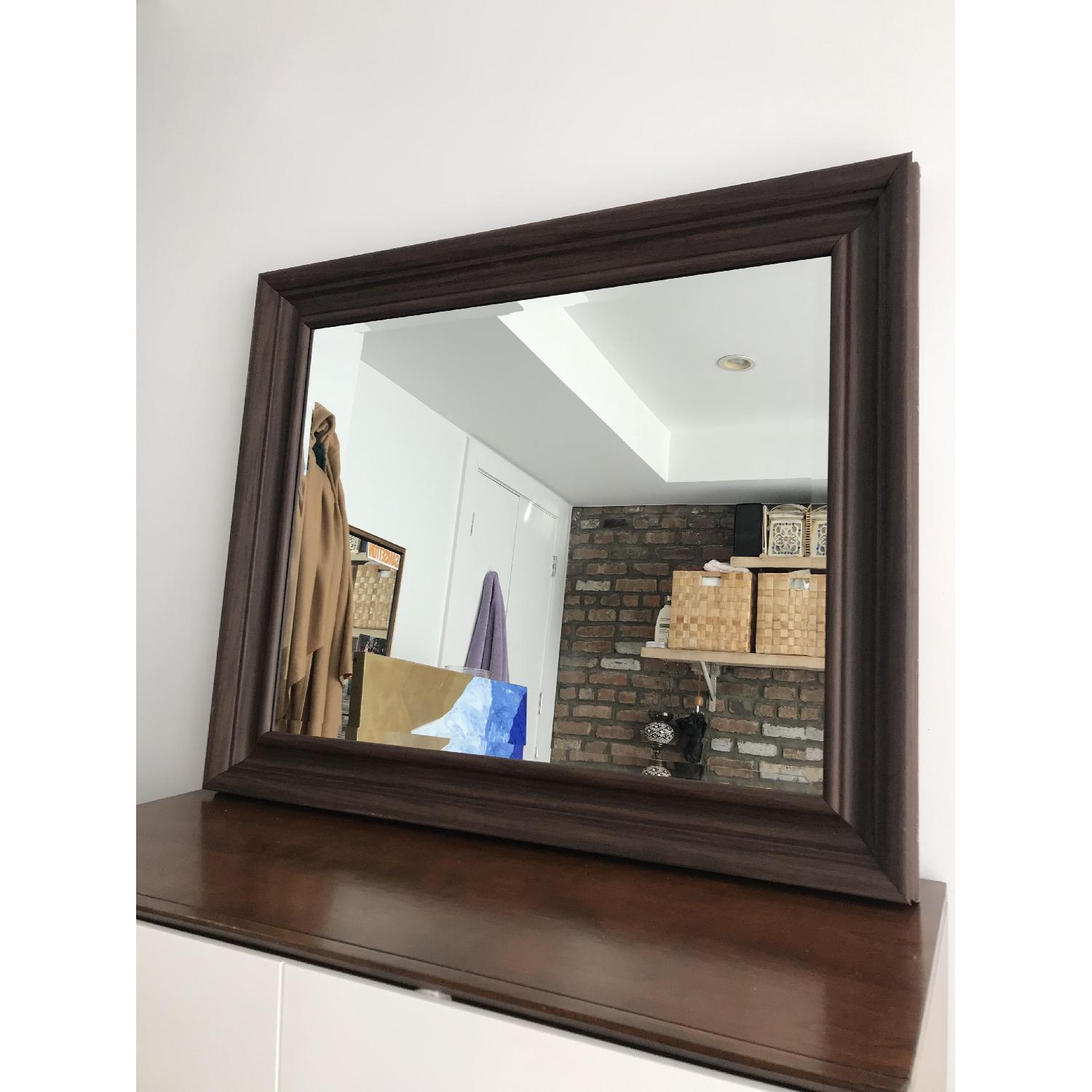 Rectangular Mirror w/ Dark Wood Frame - image-2