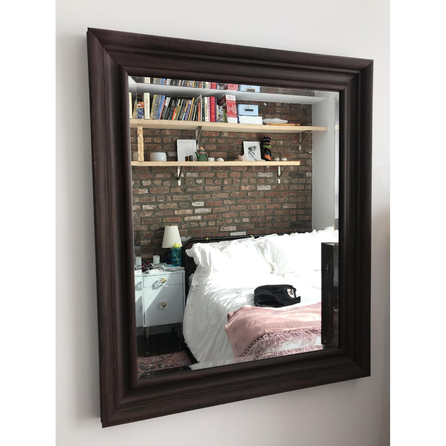 Rectangular Mirror w/ Dark Wood Frame - image-3