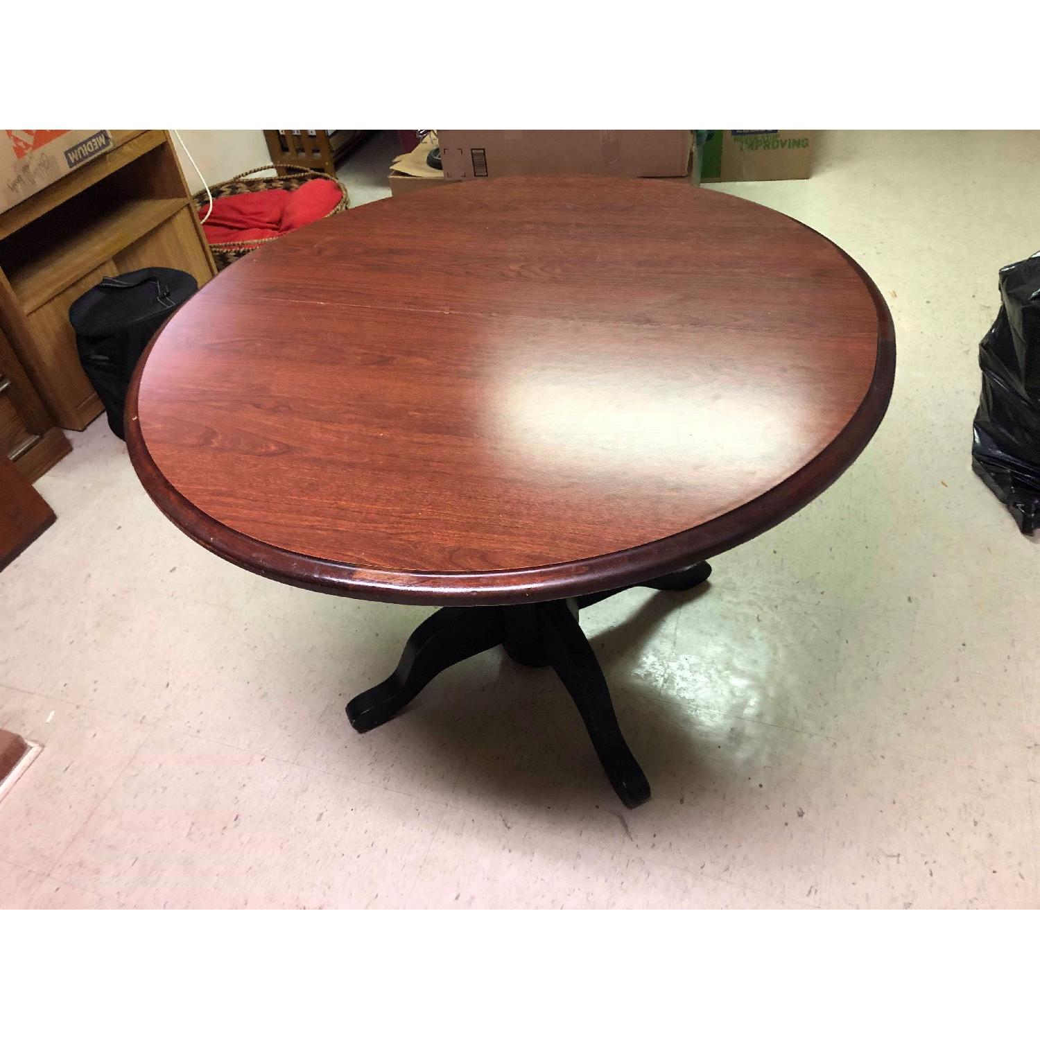 Extendable Round Dining Table w/ 4 Chairs - image-9