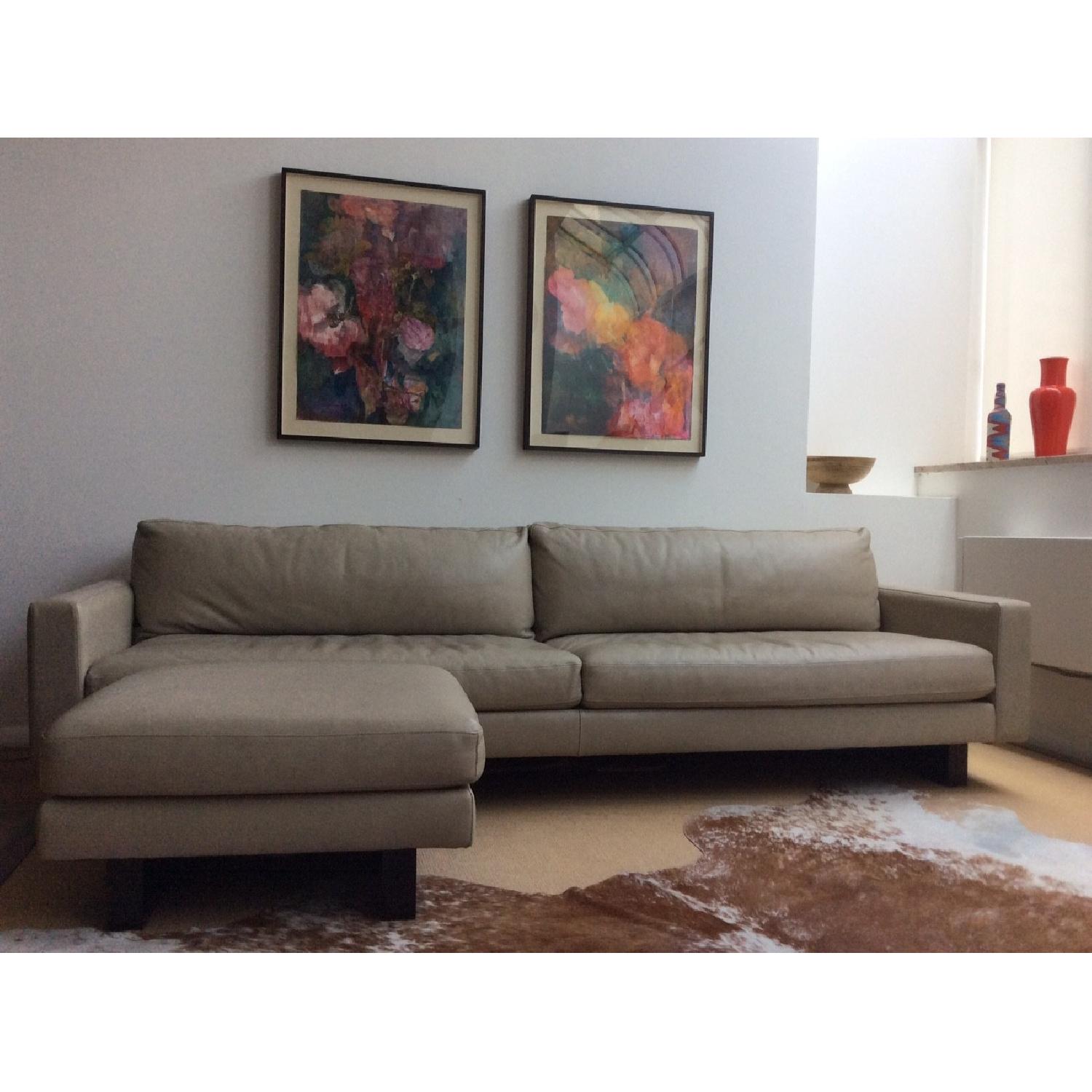 Room & Board Hess Leather Sofa & Ottoman - image-1