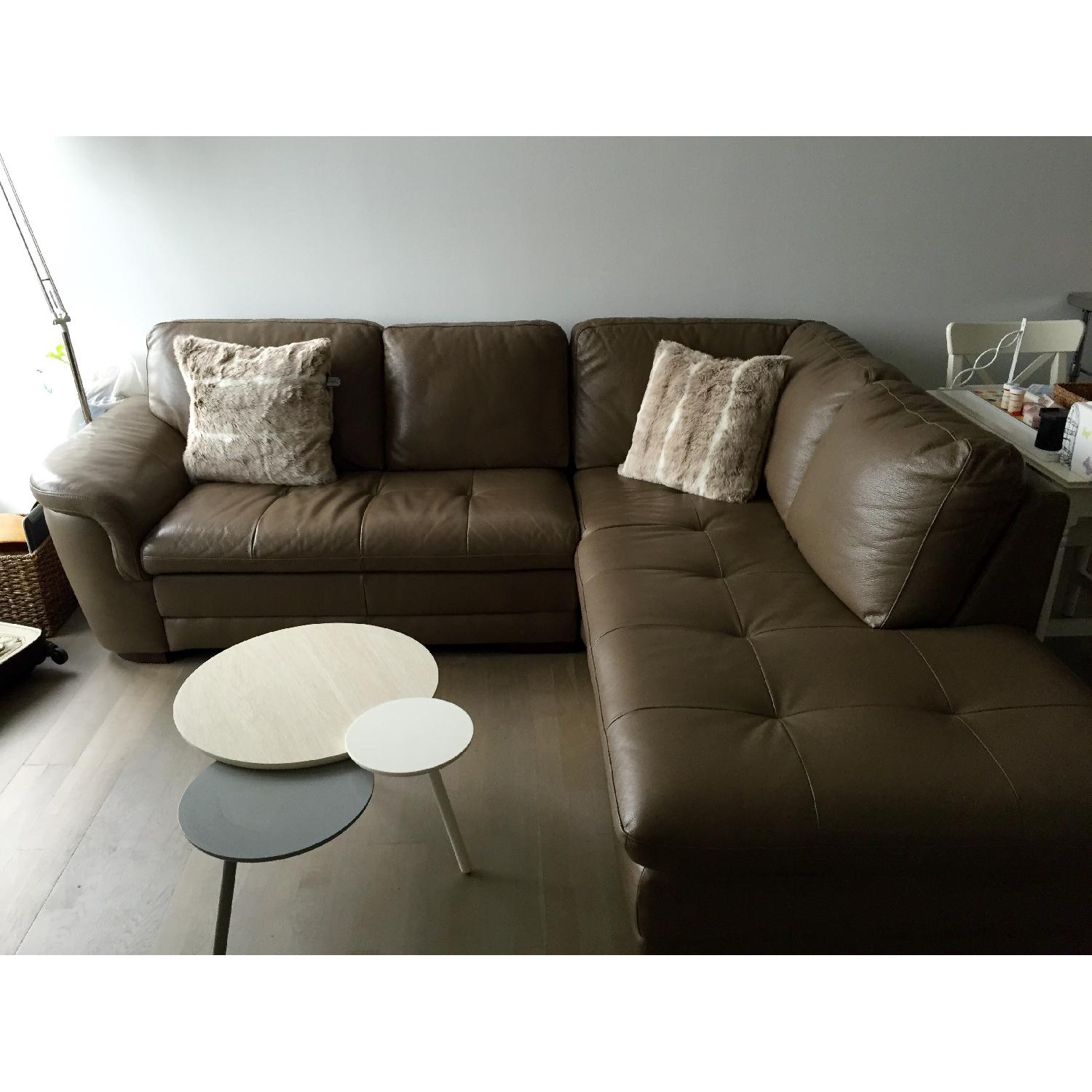 Raymour & Flanigan Garrison 2-Piece Leather Sectional Sofa - image-1