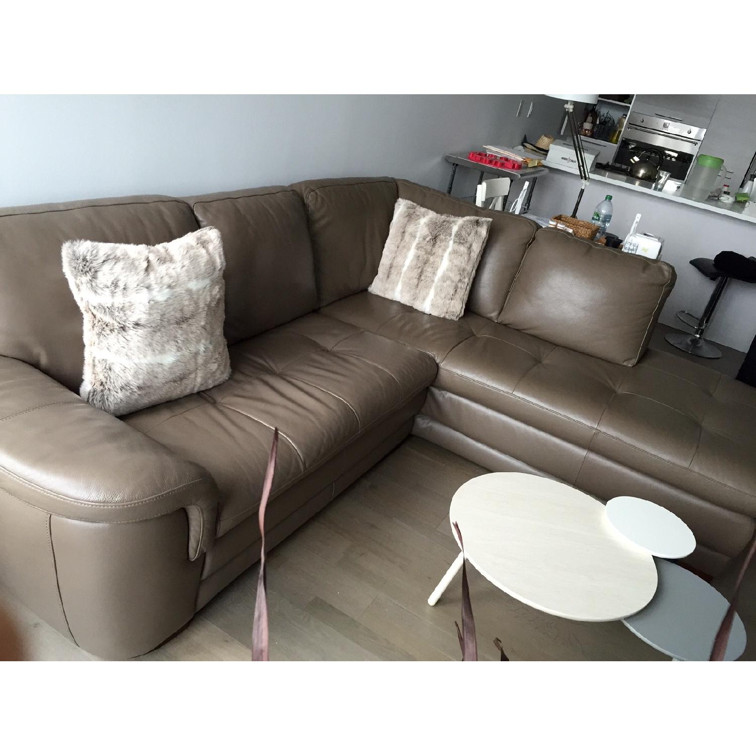 Raymour & Flanigan Garrison 2-Piece Leather Sectional Sofa - image-3