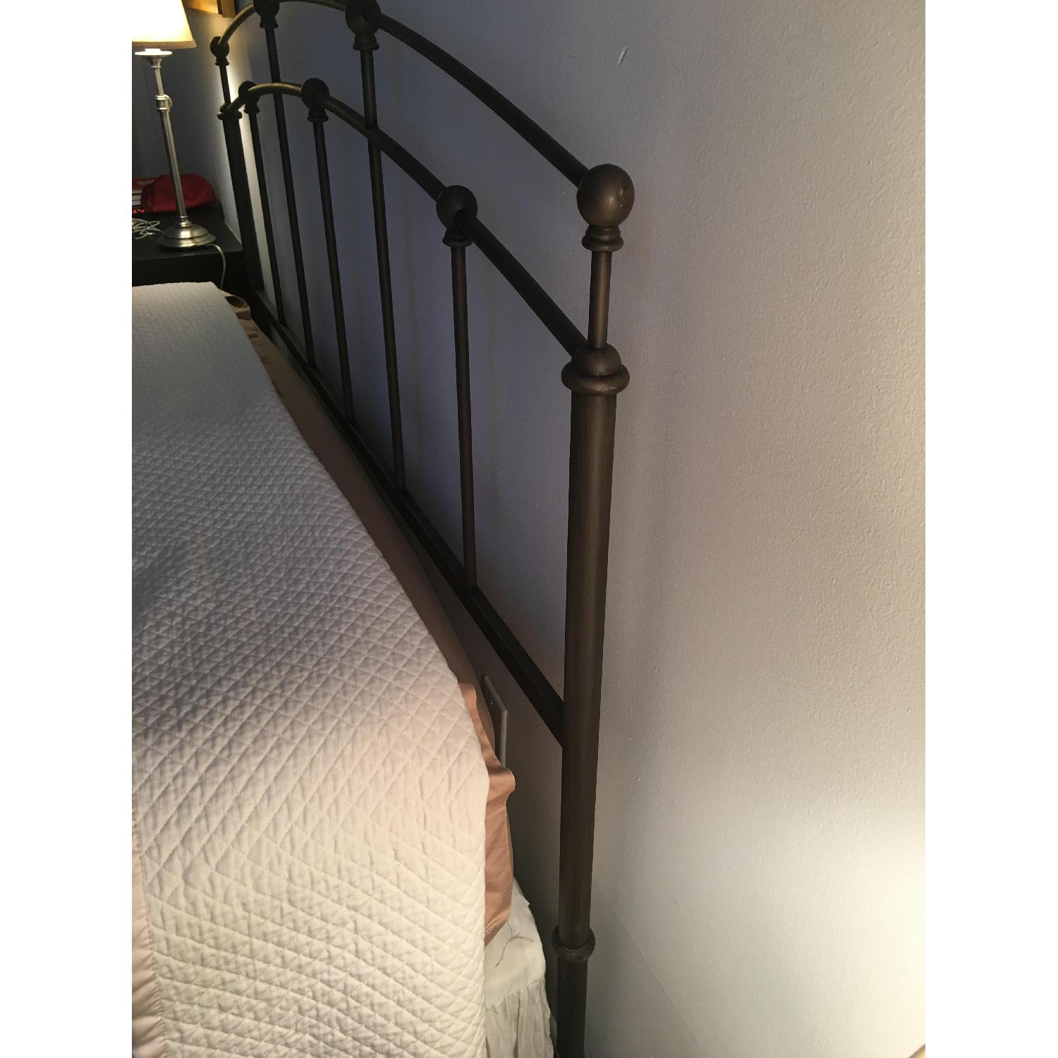 Metal Headboard w/ Decorative Castings & Globe Finials - image-5