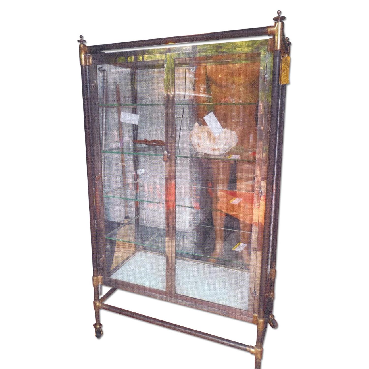 Vintage Circa 1940 Glass Vitrine Curio Cabinet AptDeco vintage-circa-1940-glass-vitrine-curio-cabinet-aptdeco