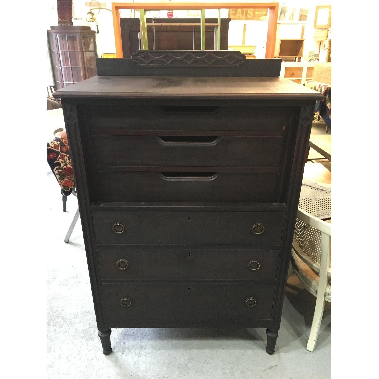 Antique Black Highboy Dresser AptDeco