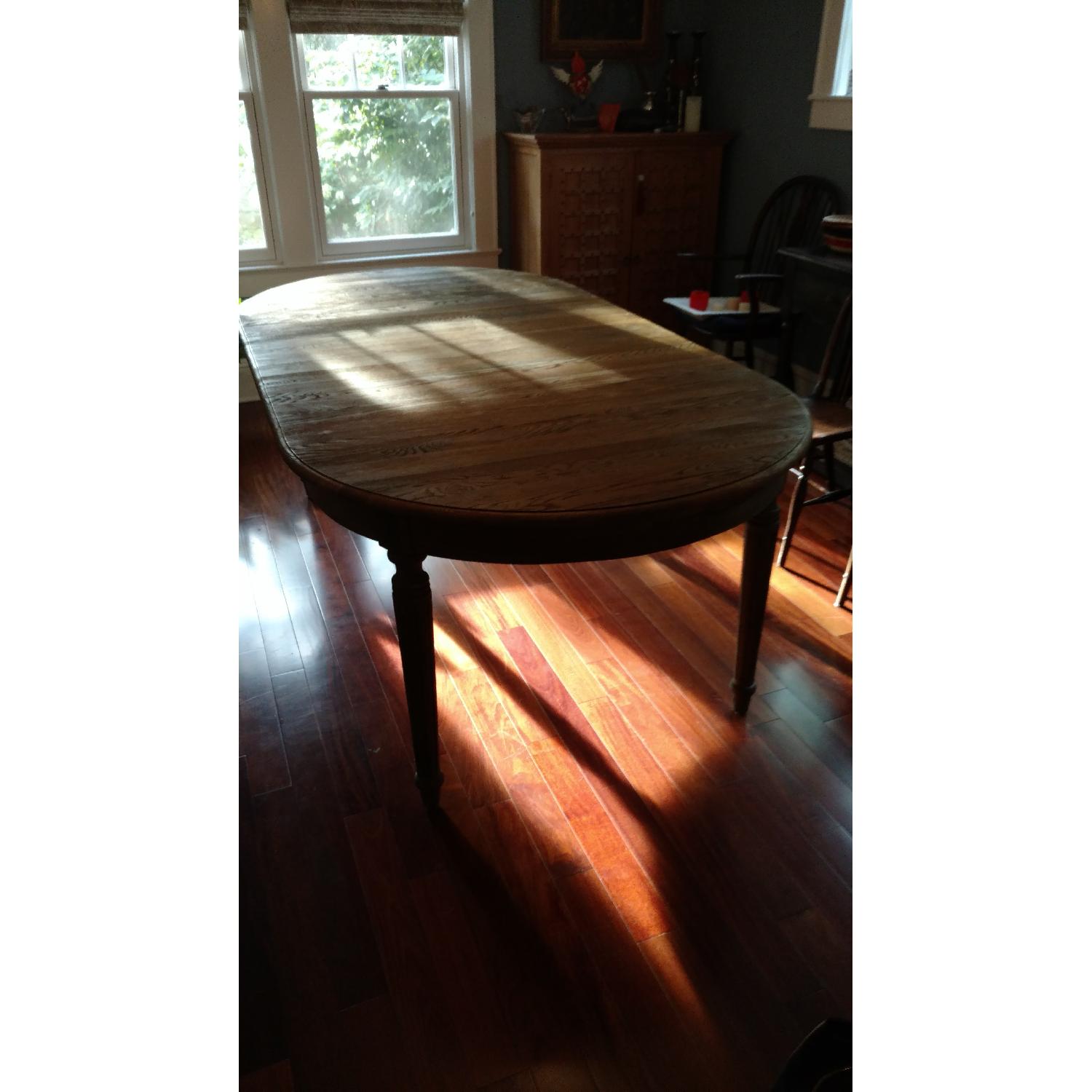 Restoration Hardware Vintage French Fluted Leg Gray Washed Dining Table - image-1