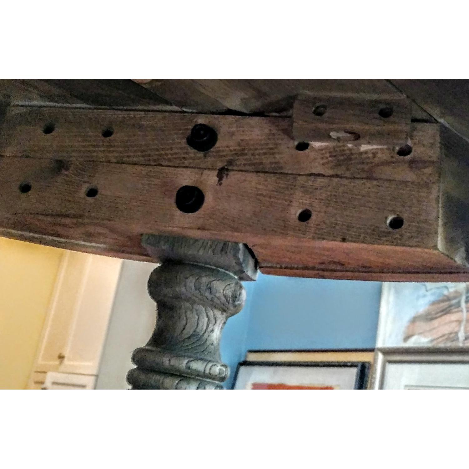 Restoration Hardware Vintage French Fluted Leg Gray Washed Dining Table - image-5