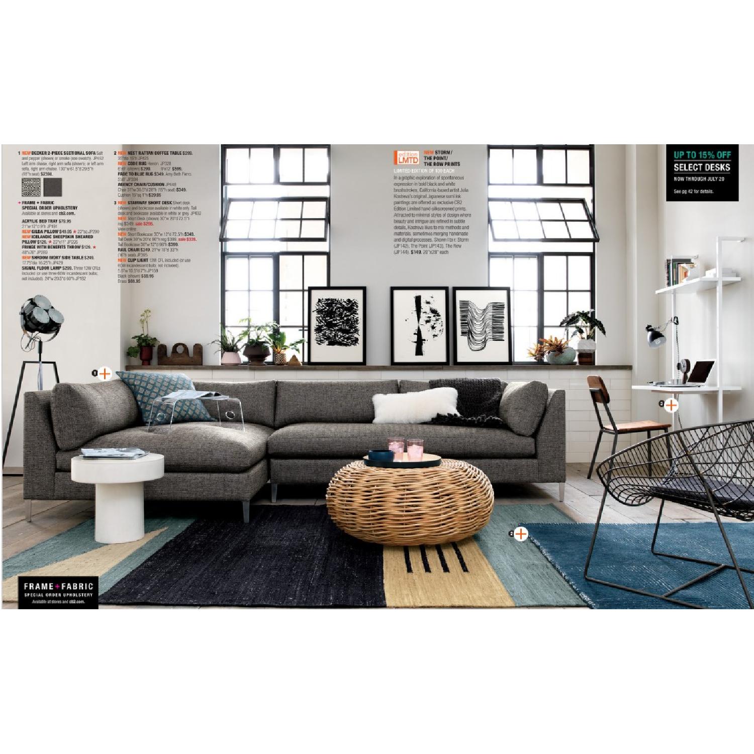 CB2 Decker 2-Piece Sectional Sofa - image-3