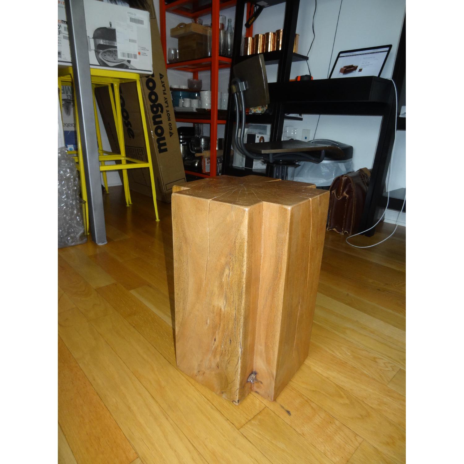 West Elm Natural Block Side Table - image-2