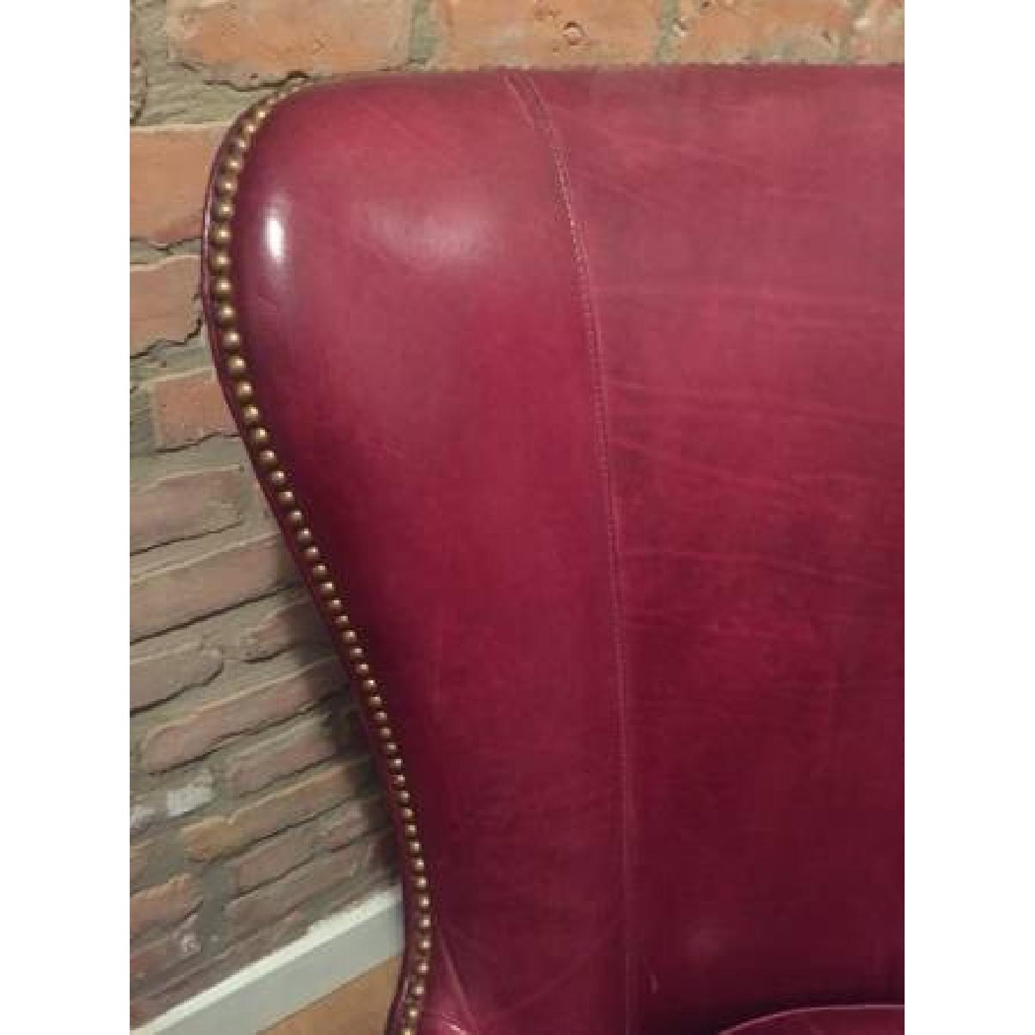 Crate & Barrel Red Leather Chair - image-3