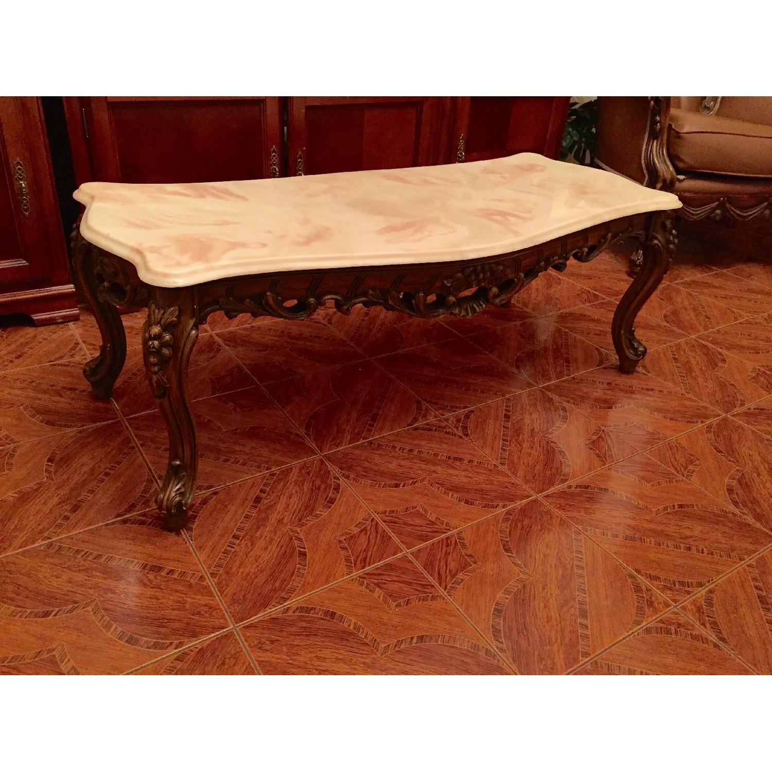 Traditional Italian Leather 3 Seater Sofa + Loveseat + Armchair + Coffee Table + End Table - image-8