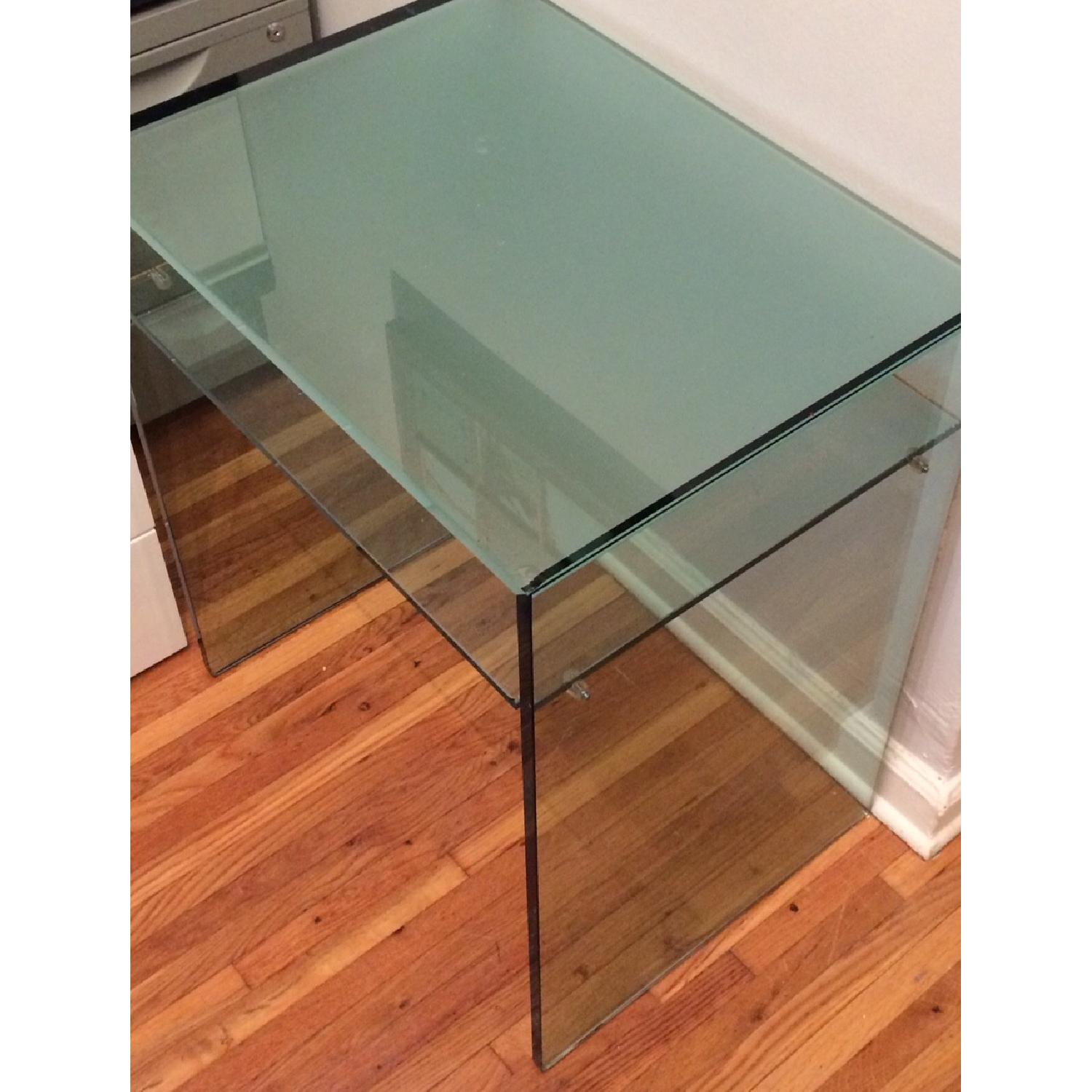 Custom Tonelli Italian Glass Console Table w/ Shelf - image-2