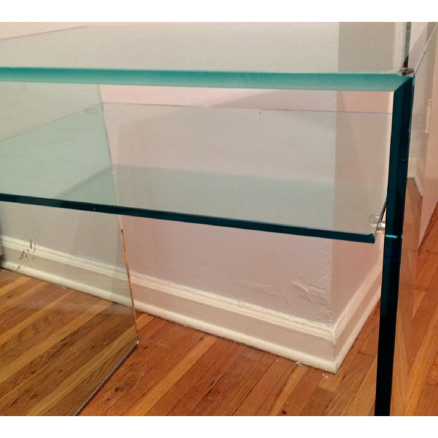Custom Tonelli Italian Glass Console Table w/ Shelf - image-3