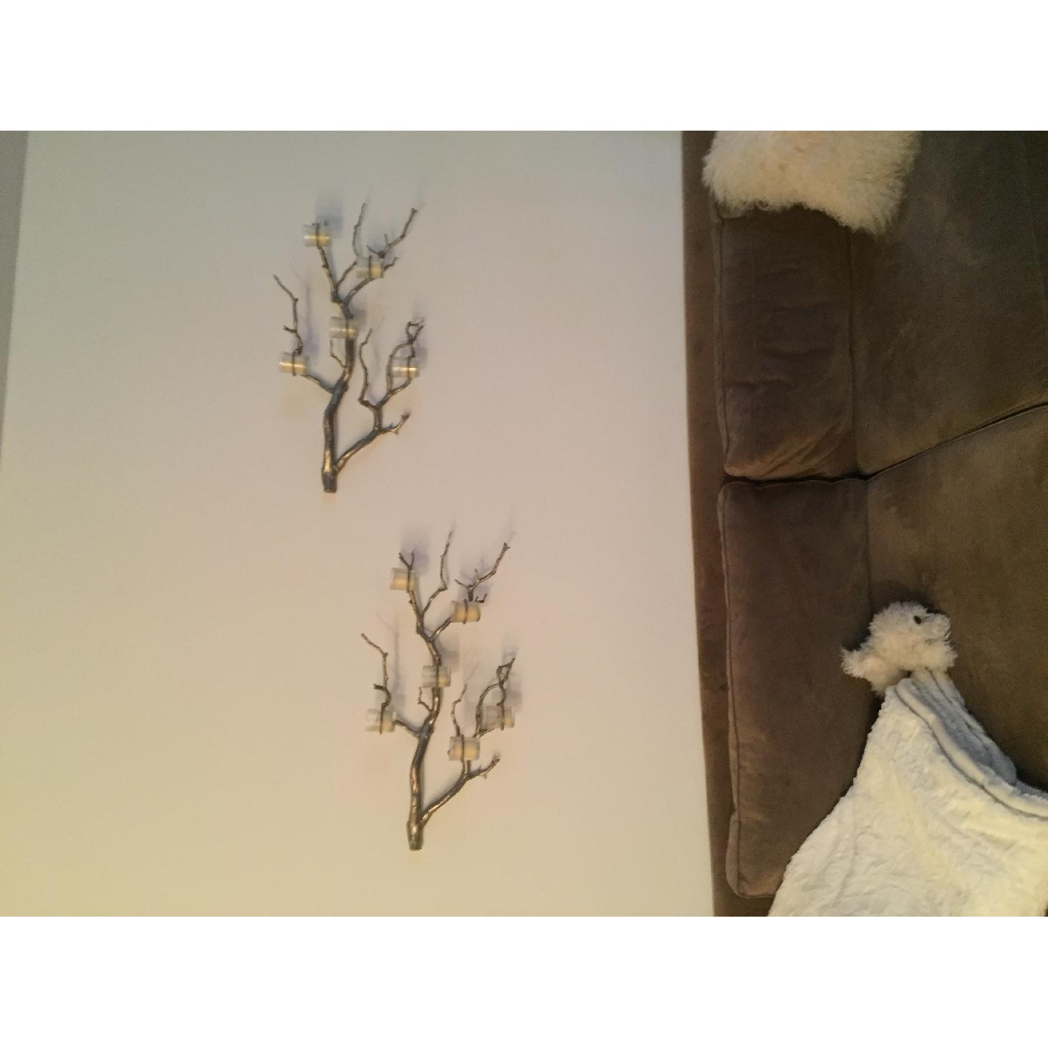 West Elm Silver Branches w/ Candle Holders - image-2