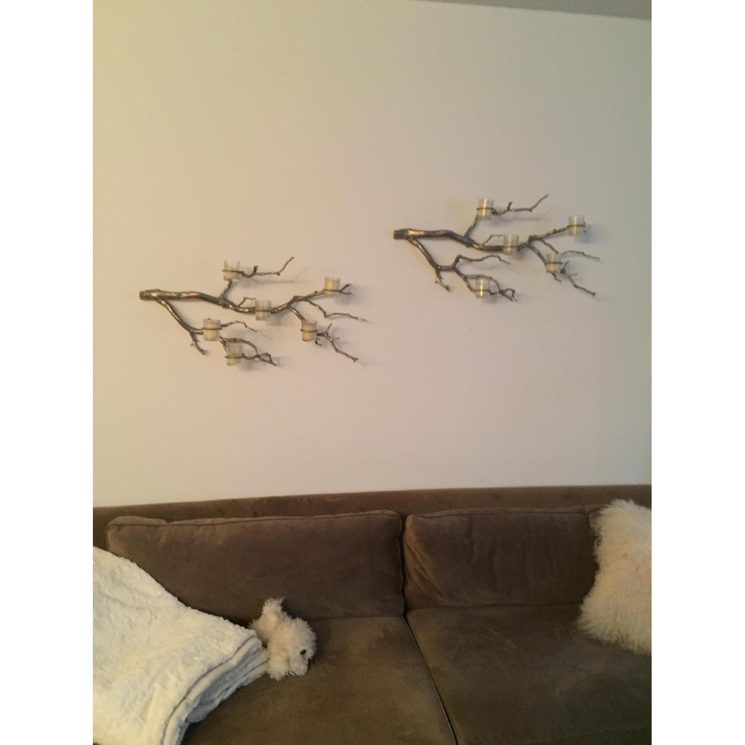 West Elm Silver Branches w/ Candle Holders - image-3