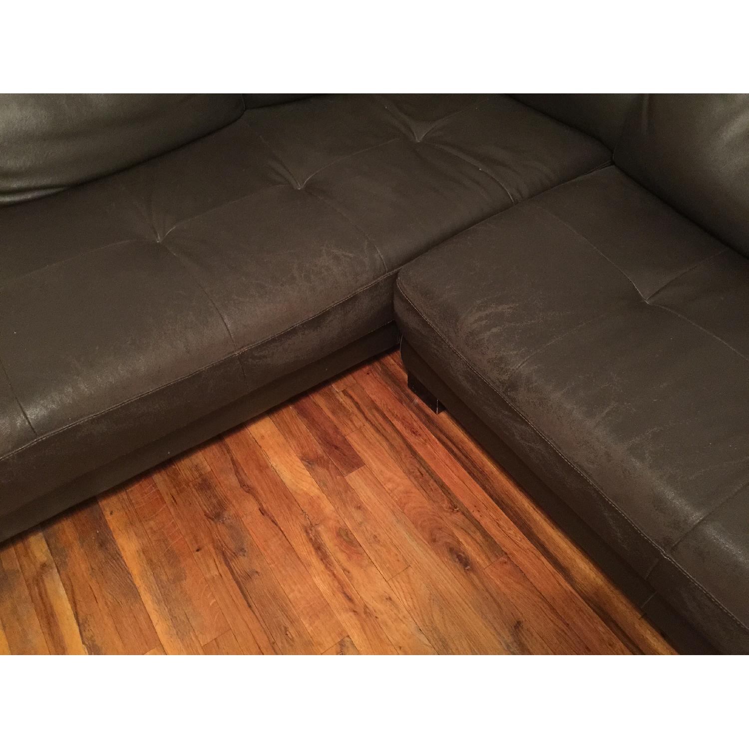 Black Leather 2 Piece Sectional Sofa - image-3