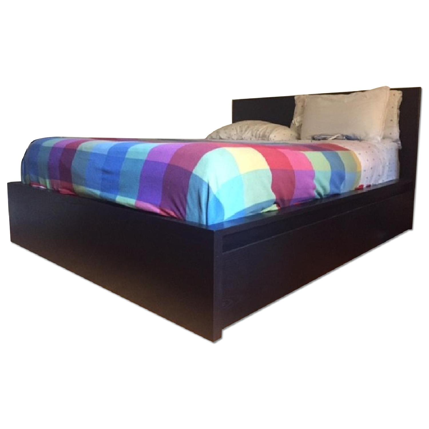 Ikea Malm Queen Size Bed Frame w/ 4 Storage Drawers AptDeco