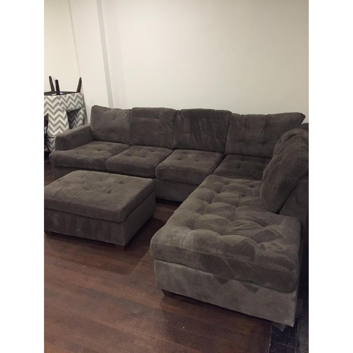 K D Furniture 2 Piece Sectional & Ottoman - image-2