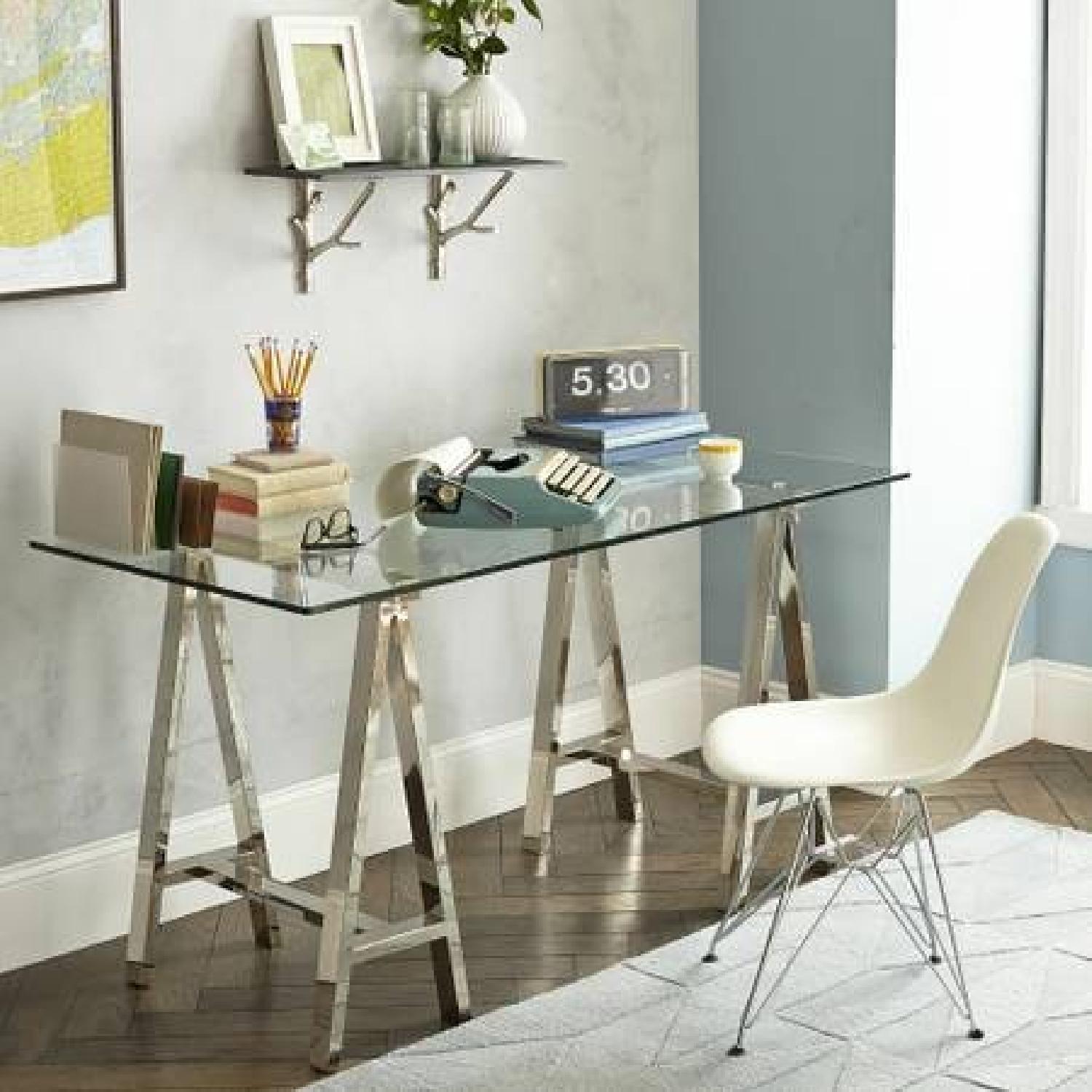 West Elm Cross Base Glass Desk - image-2