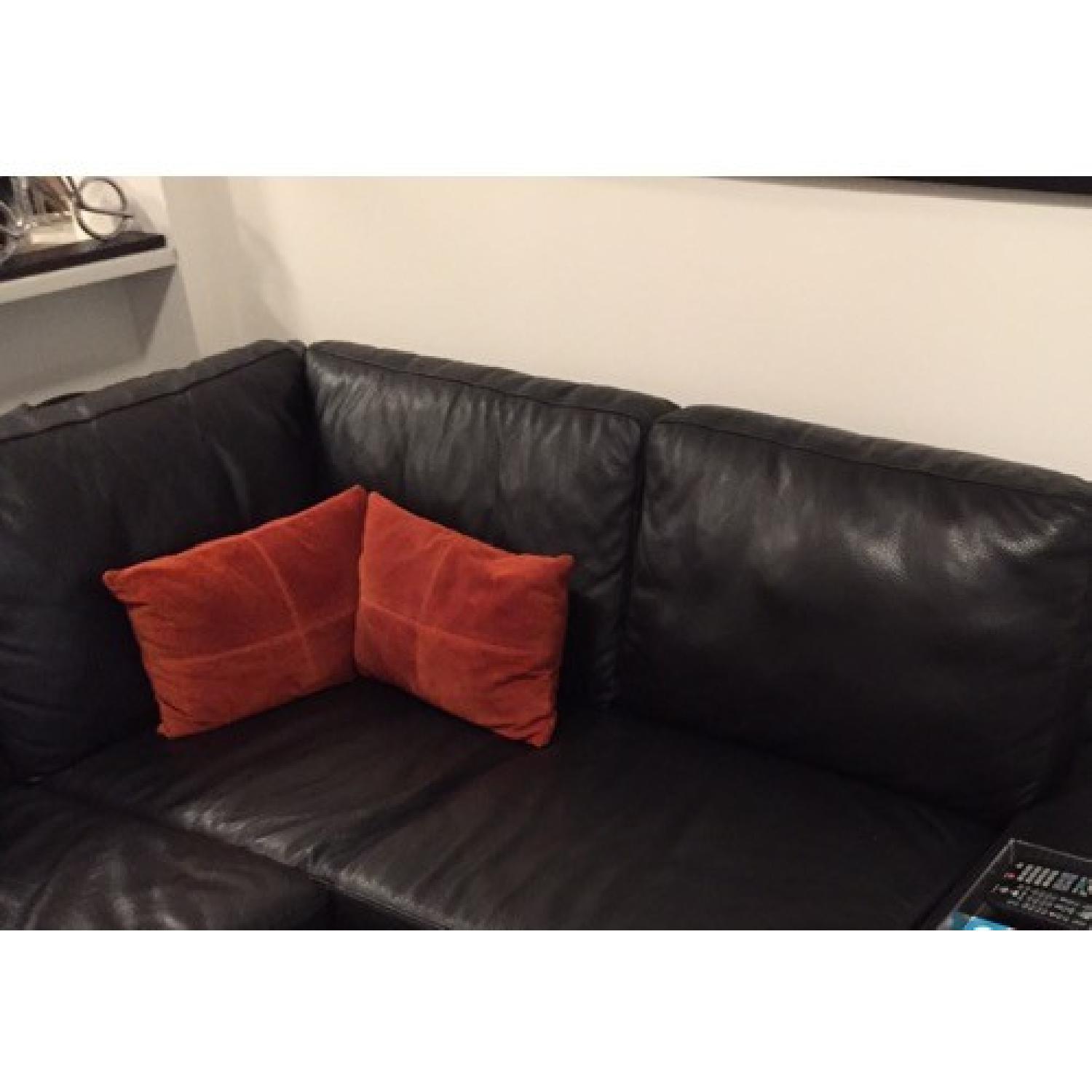 HTL International Black Leather Sectional - image-2