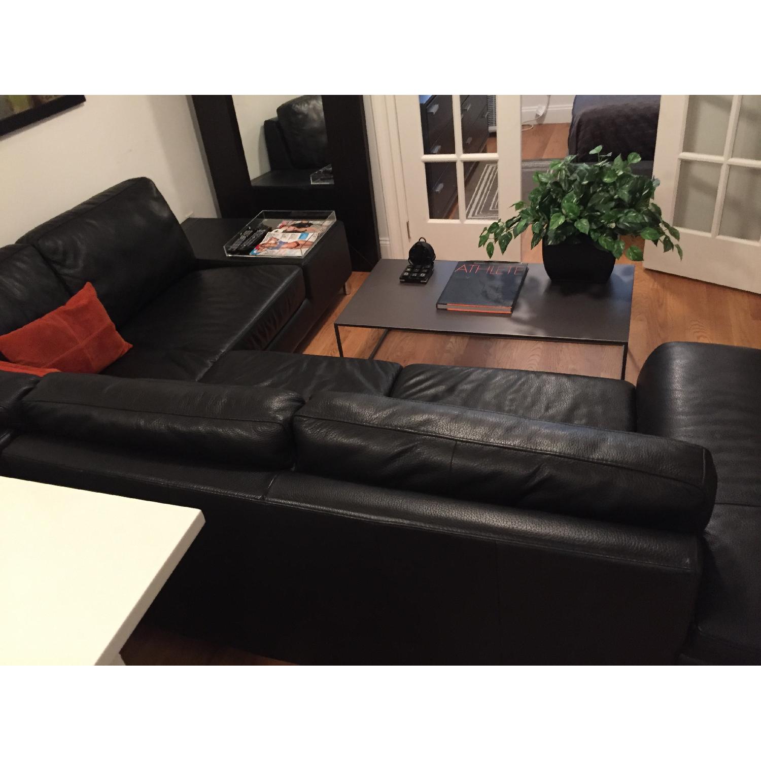 HTL International Black Leather Sectional - image-4