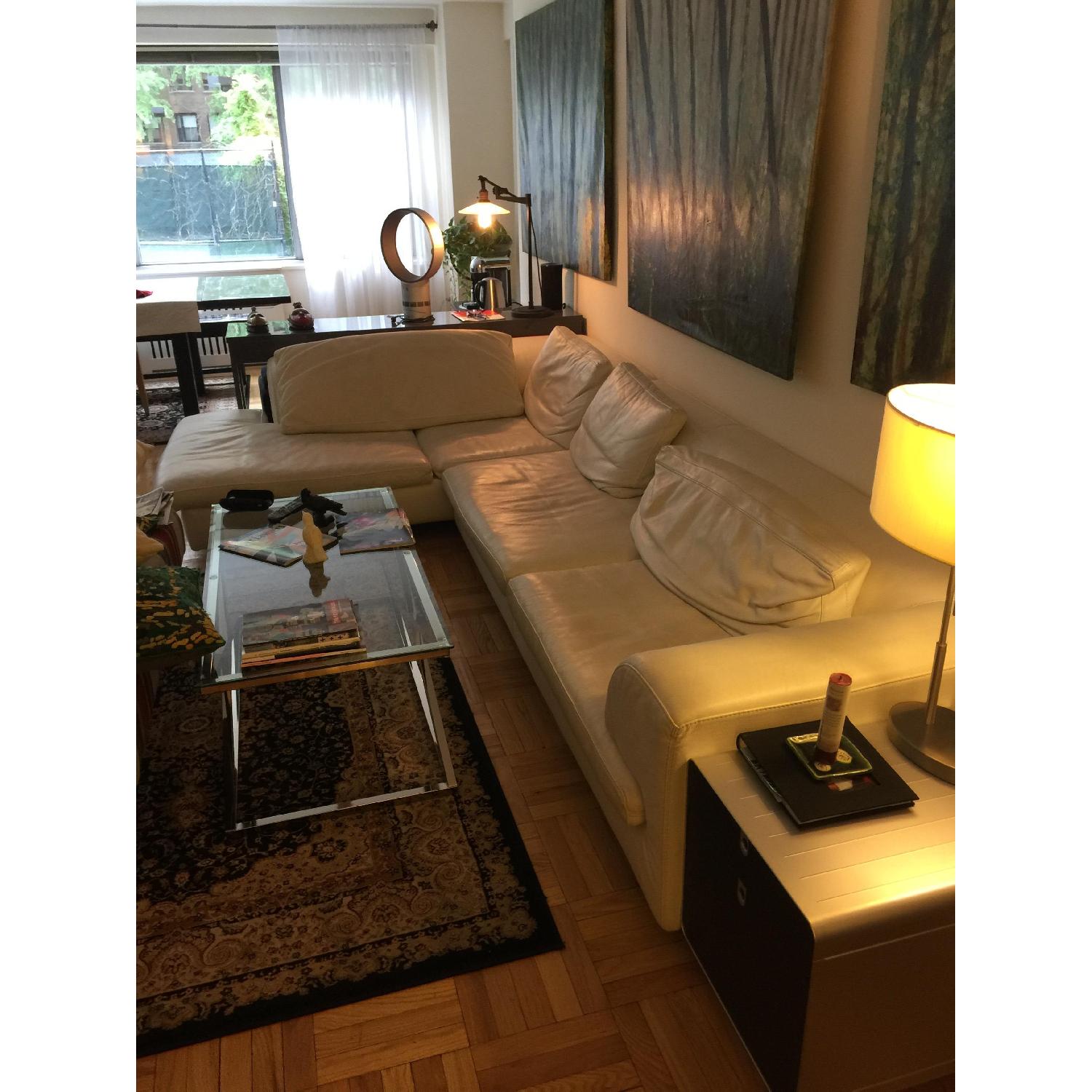 Roche Bobois White Leather Sectional Couch - image-3