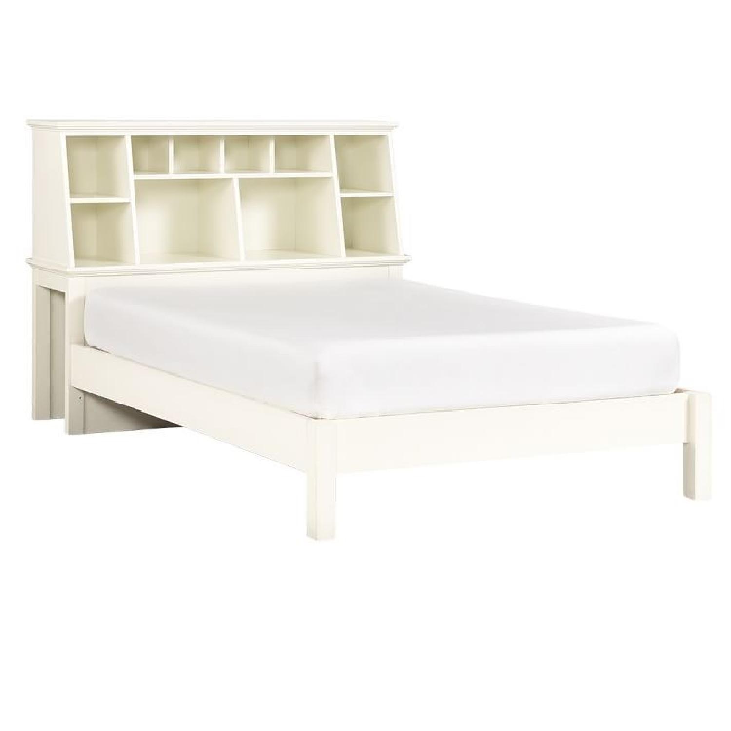 Pottery Barn Full Size Bed Frame w/ Stuff Your Stuff Headboard & 2 Rolling Storage Trolleys - image-4
