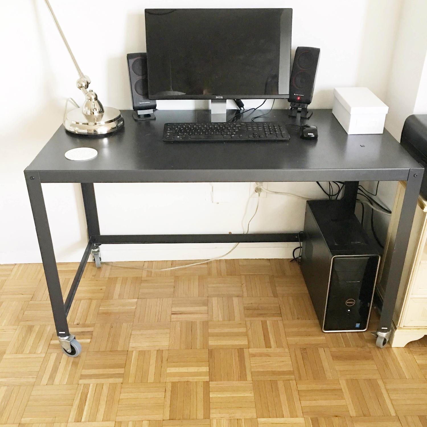 CB2 Go-Cart Carbon Rolling Desk - image-3