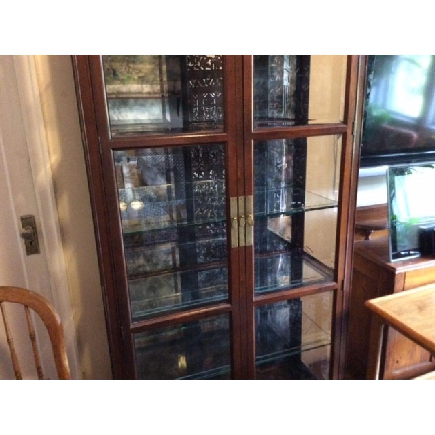 Lighted Glass & Wood Display Cabinet - image-2