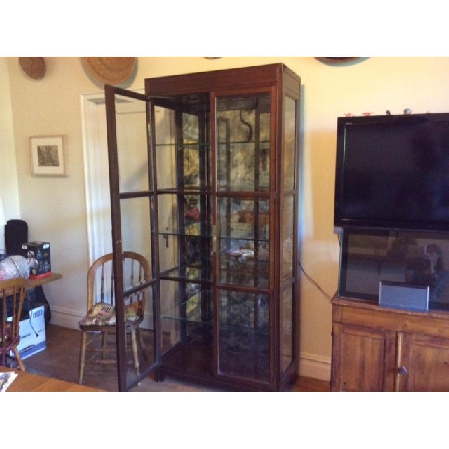 Lighted Glass & Wood Display Cabinet - image-6