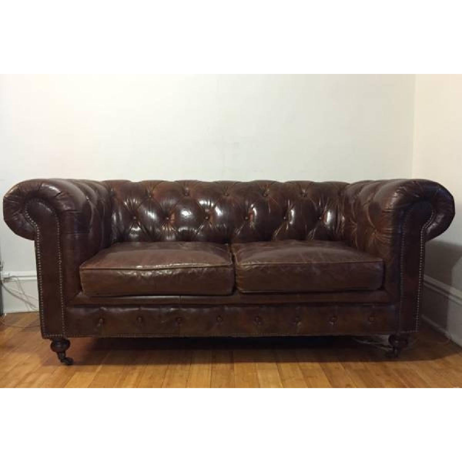 Chesterfield Leather Sofa - image-5