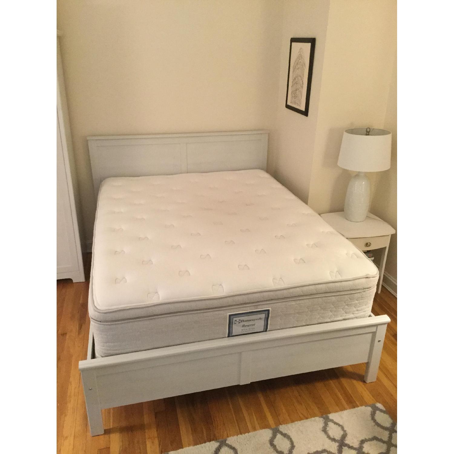 Ikea Queen White Bed Frame w/ Slats AptDeco