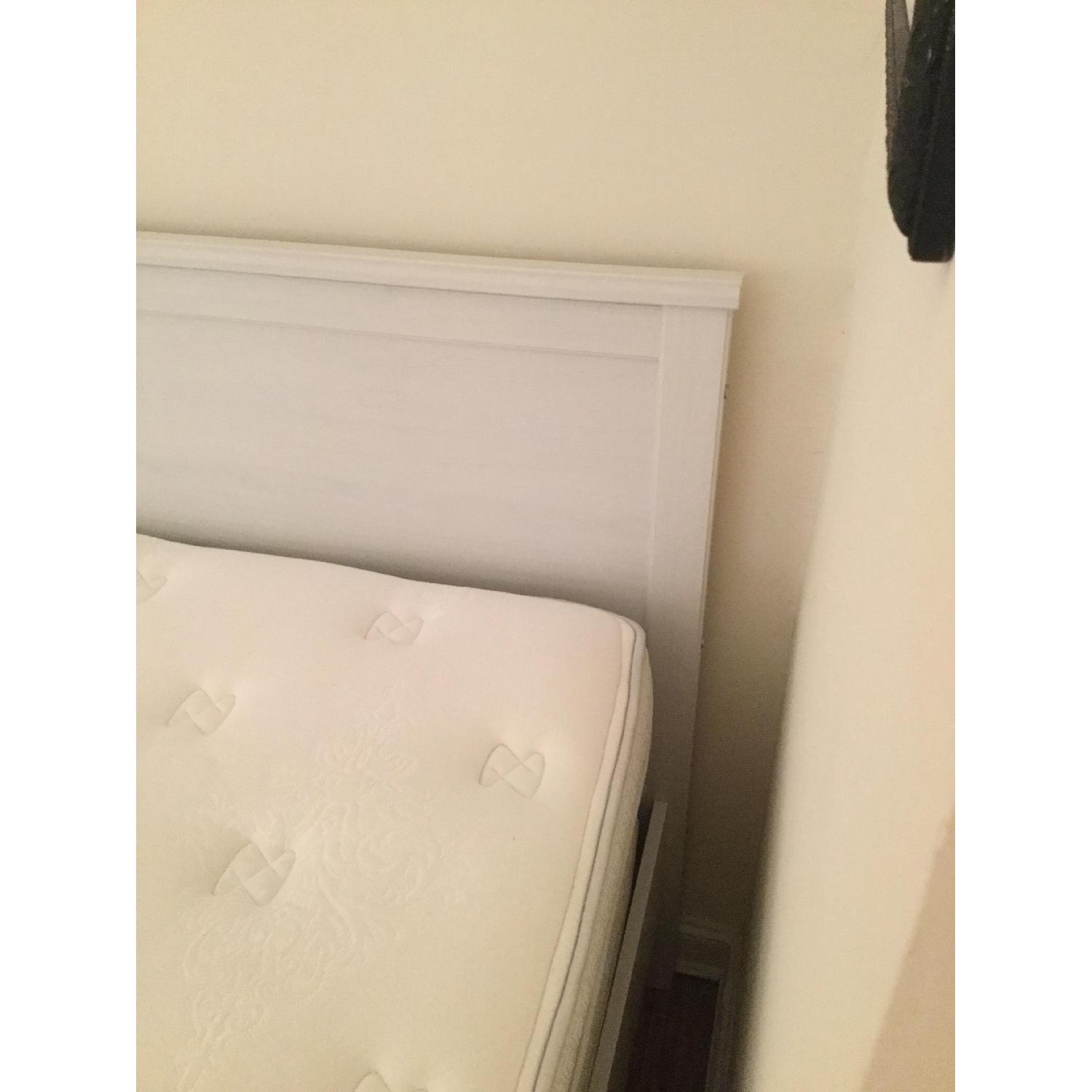 Ikea Queen White Bed Frame w/ Slats - image-2