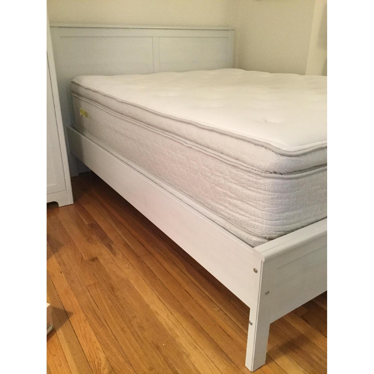 Ikea Queen White Bed Frame w/ Slats AptDeco
