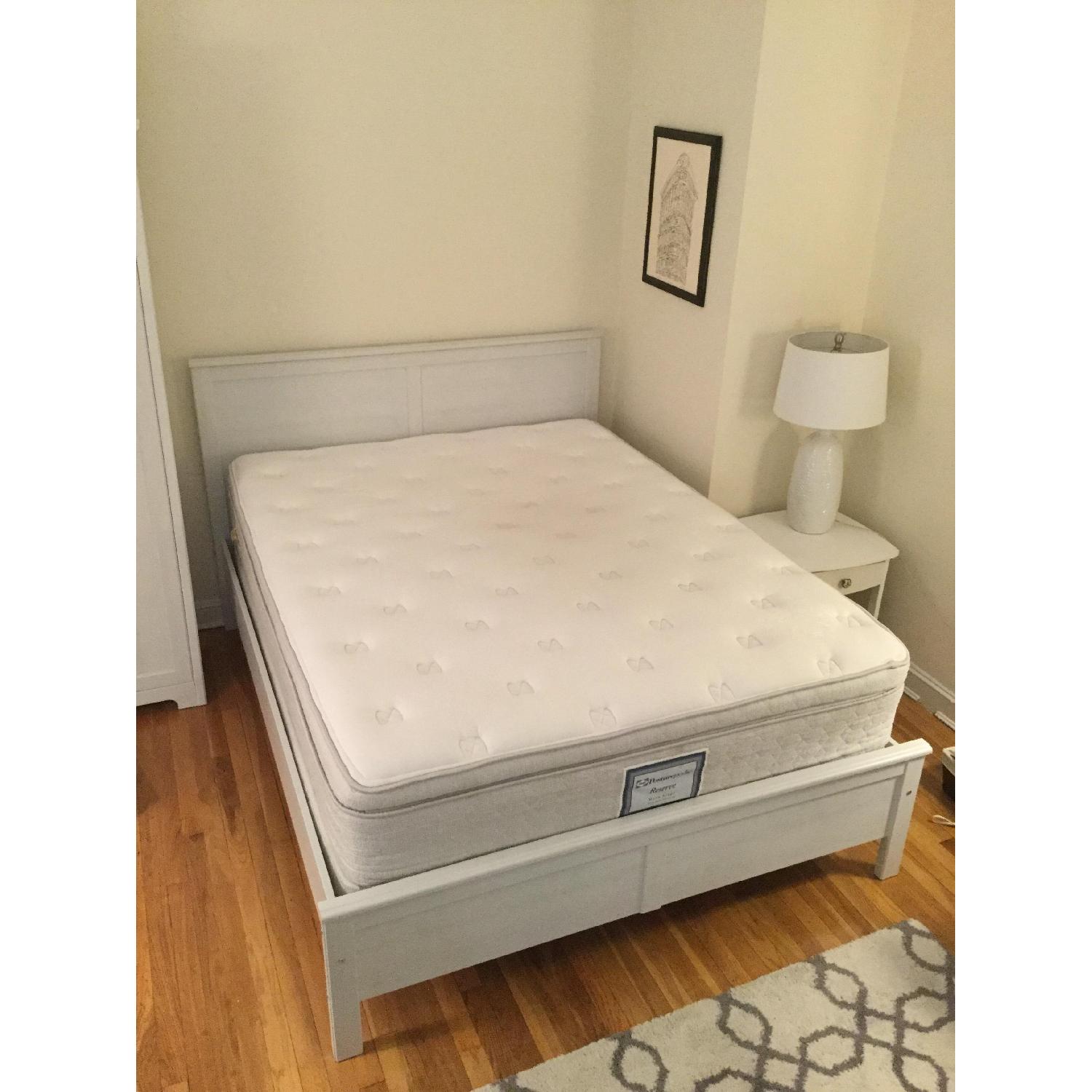 Ikea Queen White Bed Frame w/ Slats AptDeco