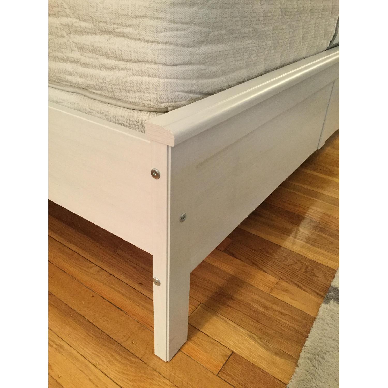 Ikea Queen White Bed Frame w/ Slats - image-6