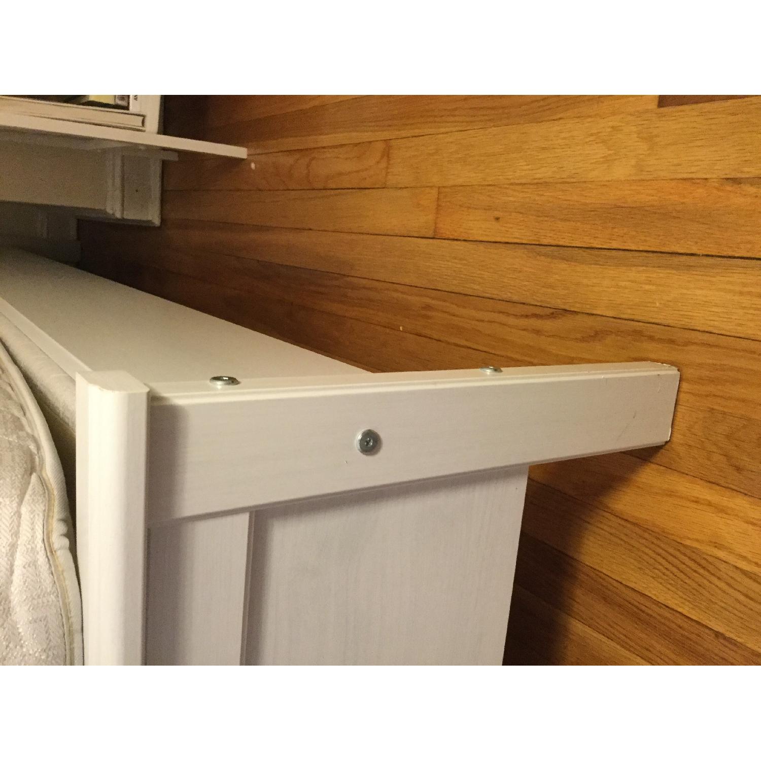 Ikea Queen White Bed Frame w/ Slats - image-7