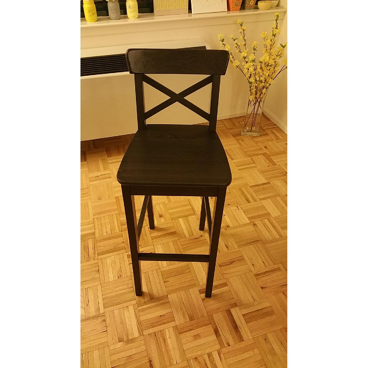Ikea Ingolf Bar Stool w/ Backrest - image-1