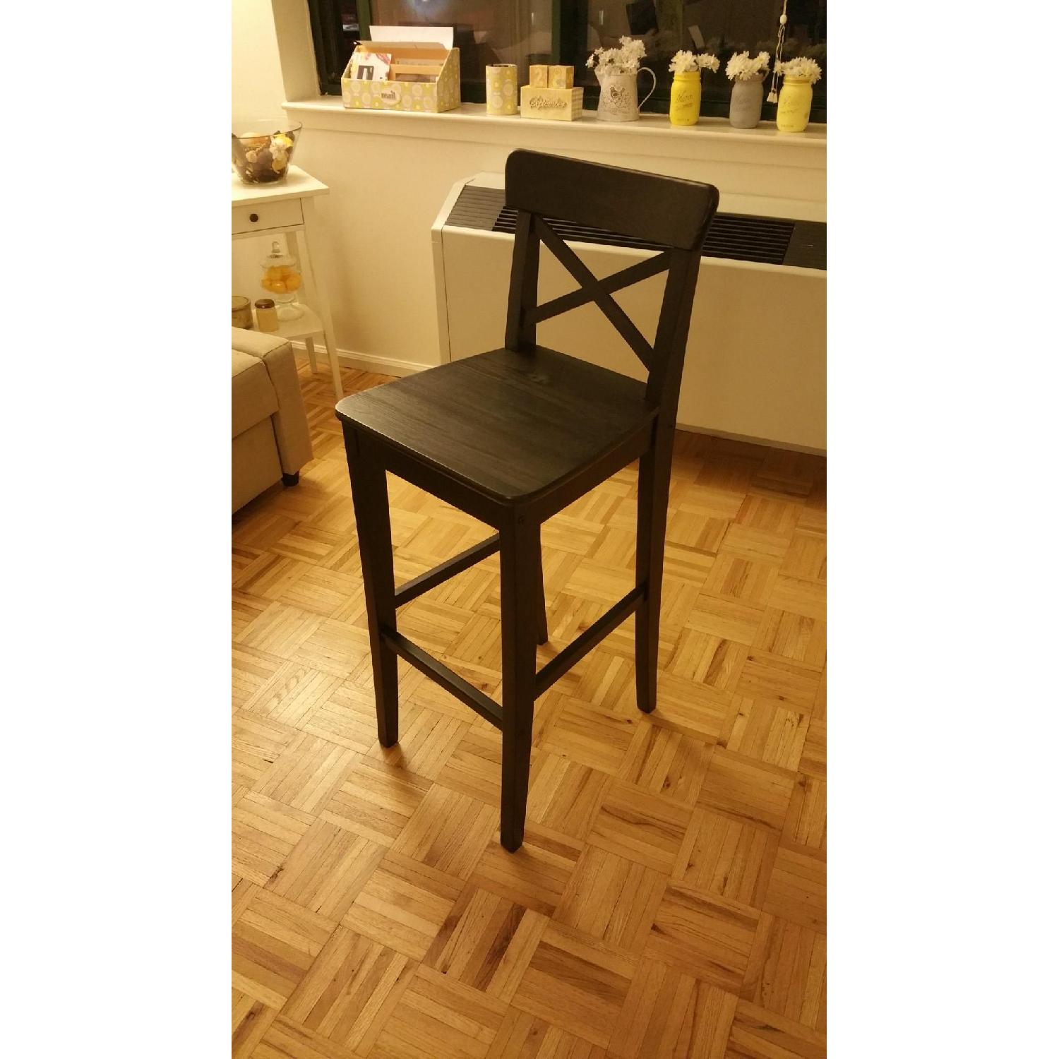 Ikea Ingolf Bar Stool w/ Backrest - image-5