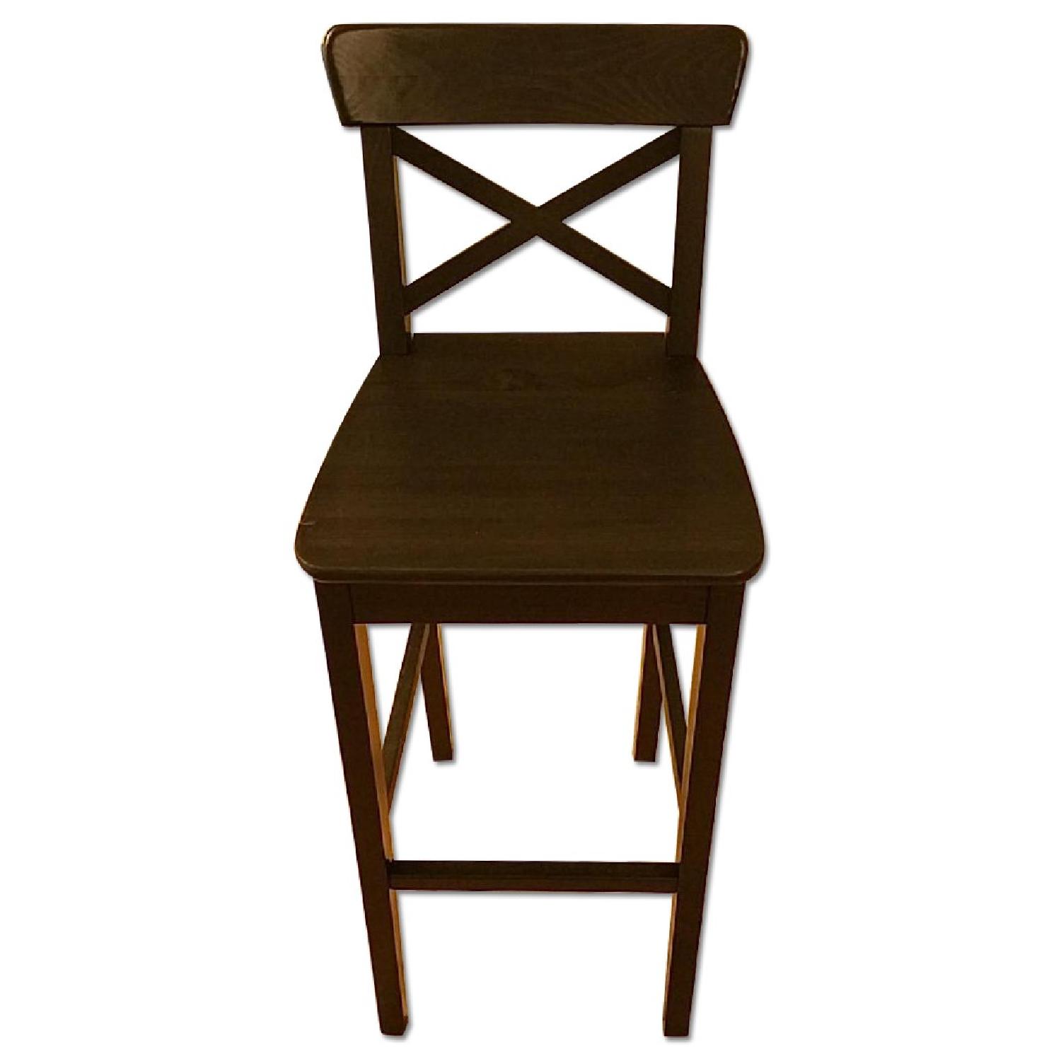 Ikea Ingolf Bar Stool w/ Backrest - image-0
