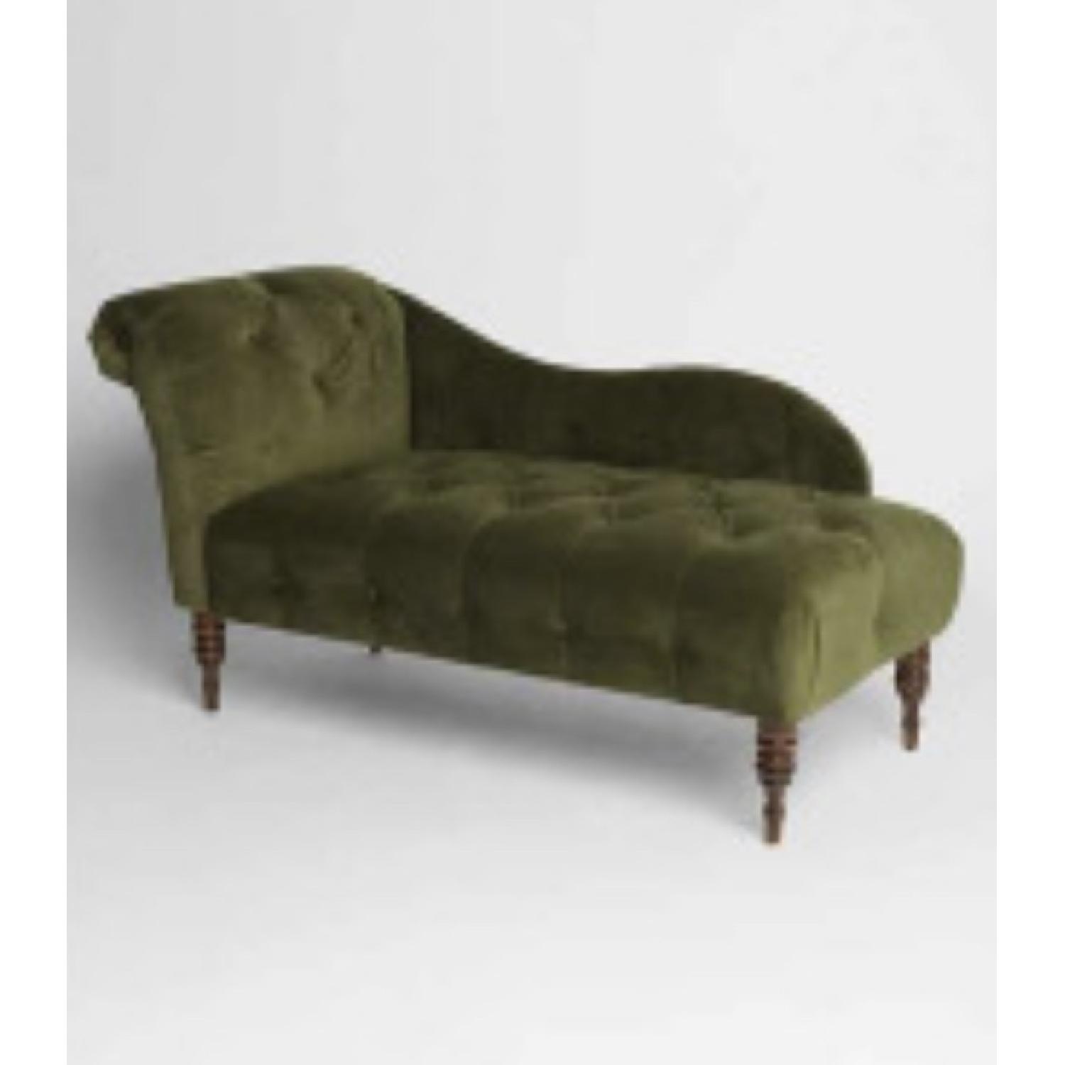Urban Outfitters Edie Green Velvet Chaise - image-1