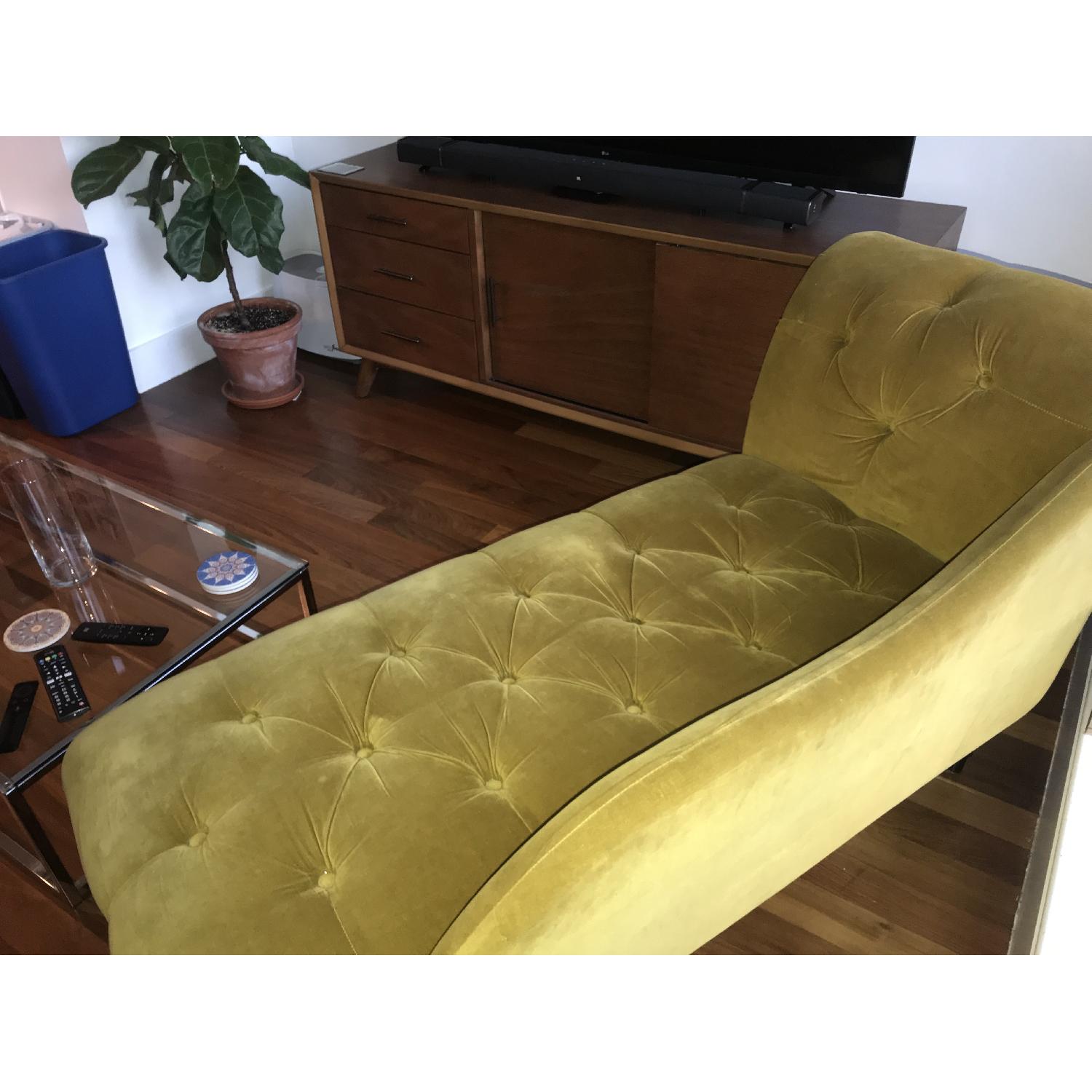 Urban Outfitters Edie Green Velvet Chaise - image-2
