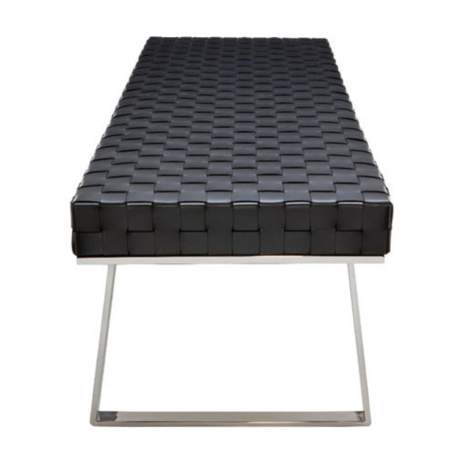 Karlee Woven Leather Bench - image-2