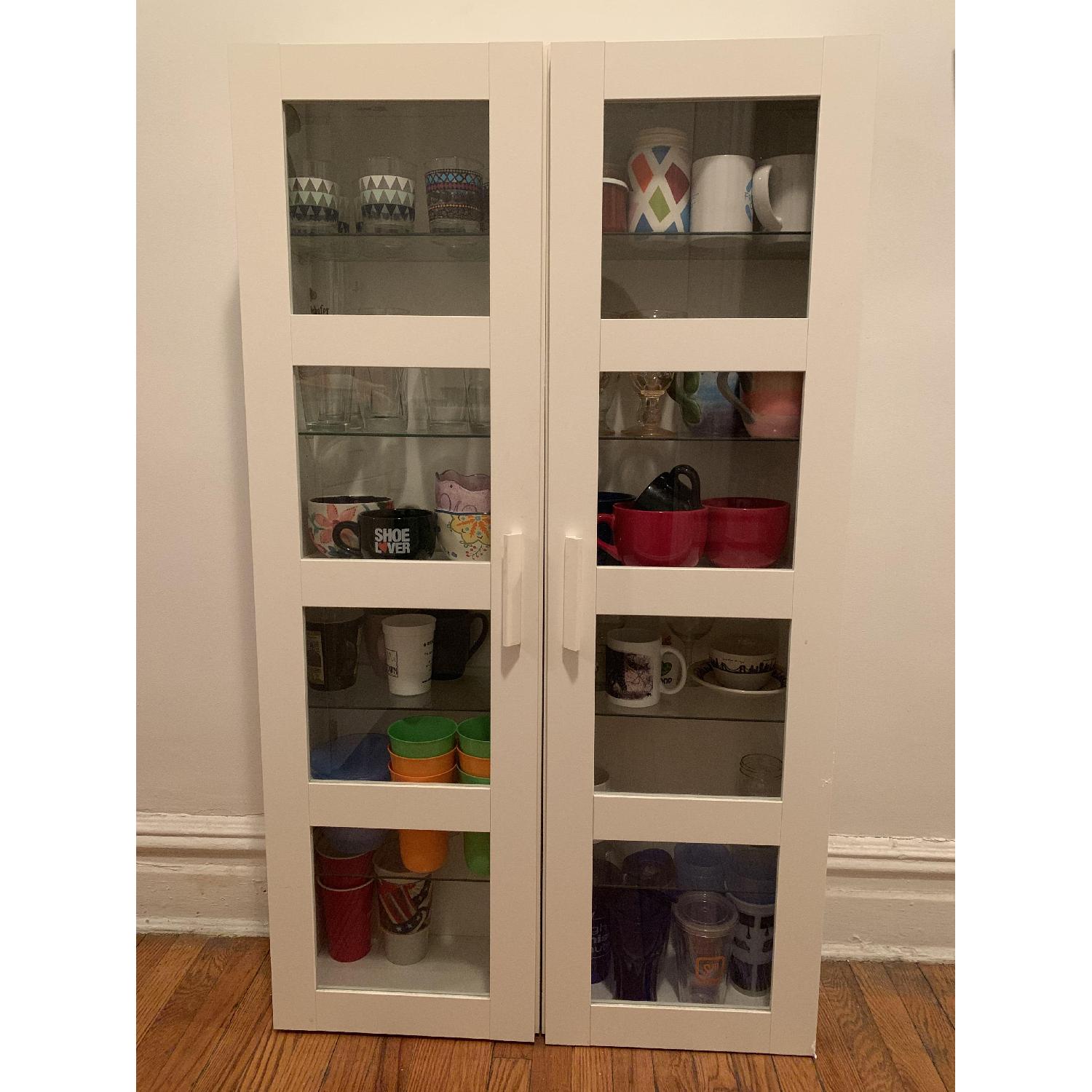Ikea Brimnes White Storage Cabinets w/ Glass Doors - image-1