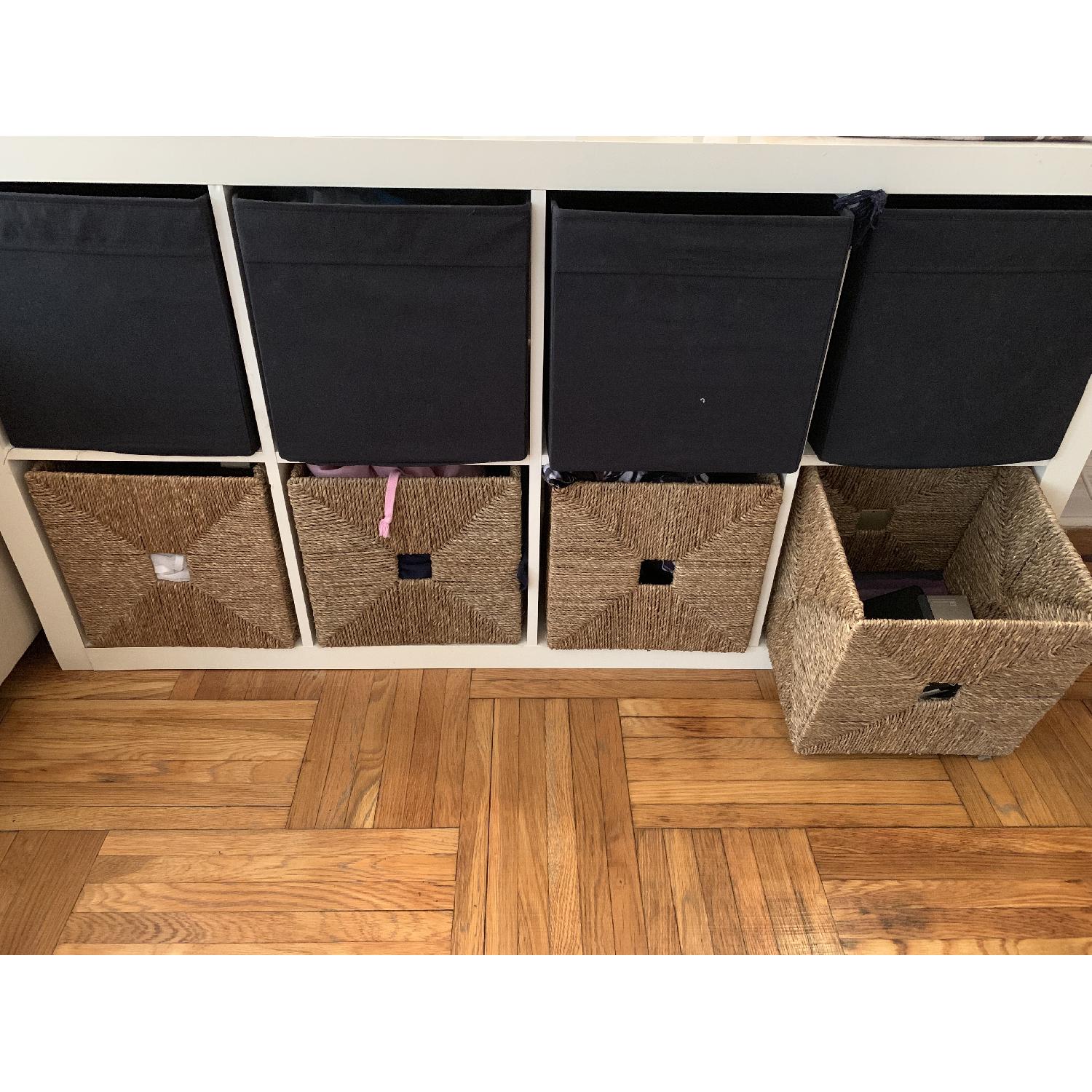 Ikea Kallax Shelving Unit w/ 4 Boxes & 4 Baskets - image-3