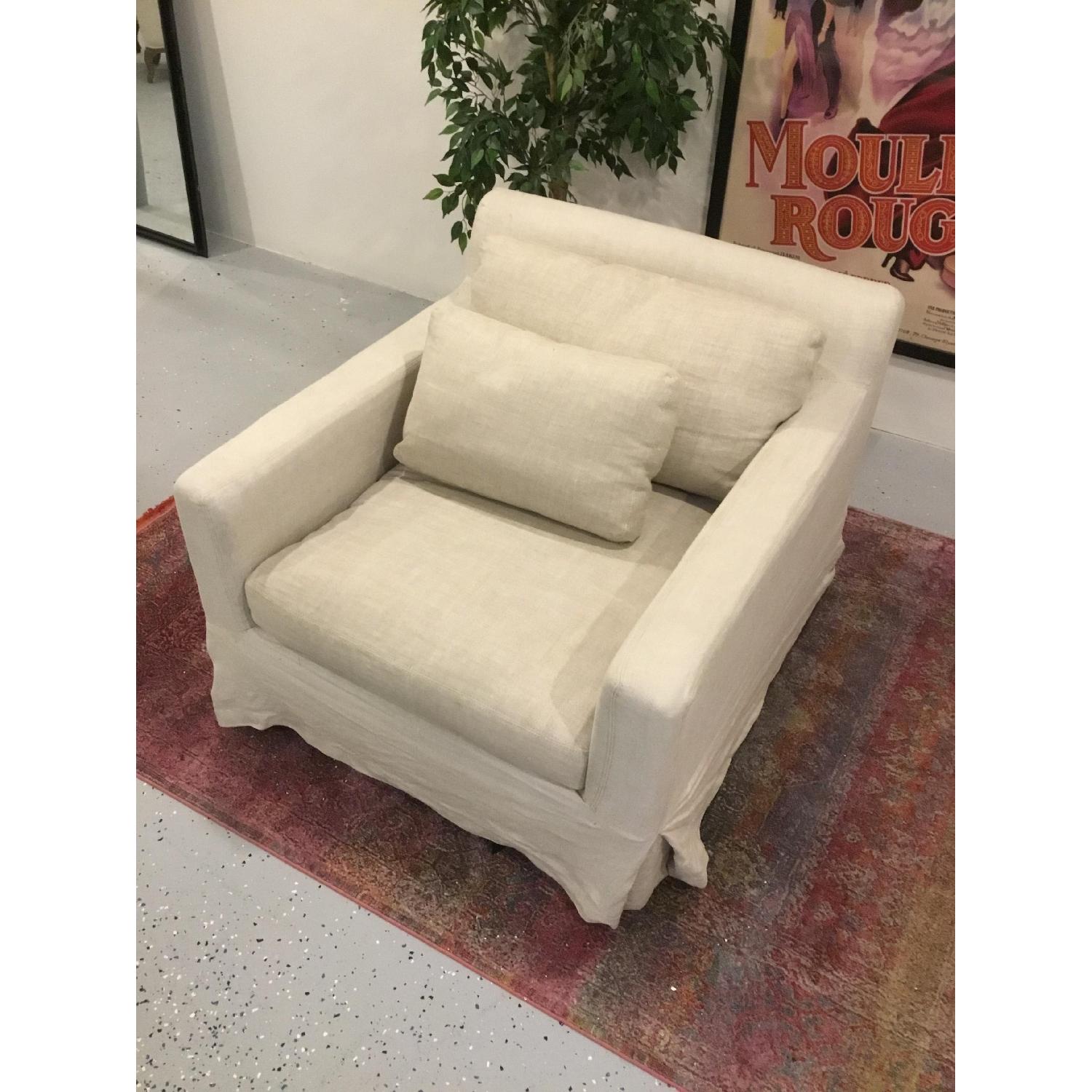 Restoration Hardware Belgian Track Arm Slipcovered Chairs - image-1