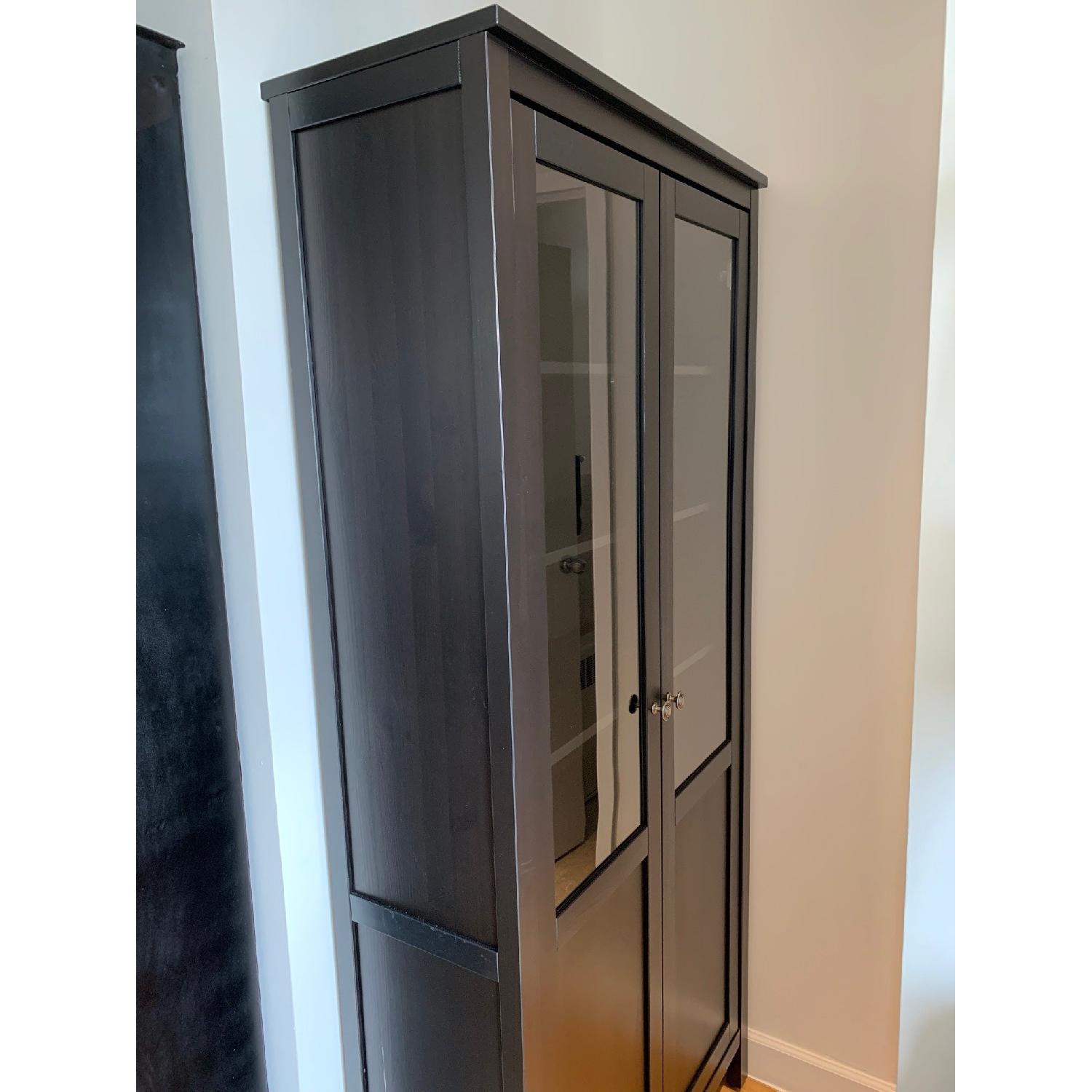 Ikea Hemnes Black Brown w/ Glass Doors AptDeco
